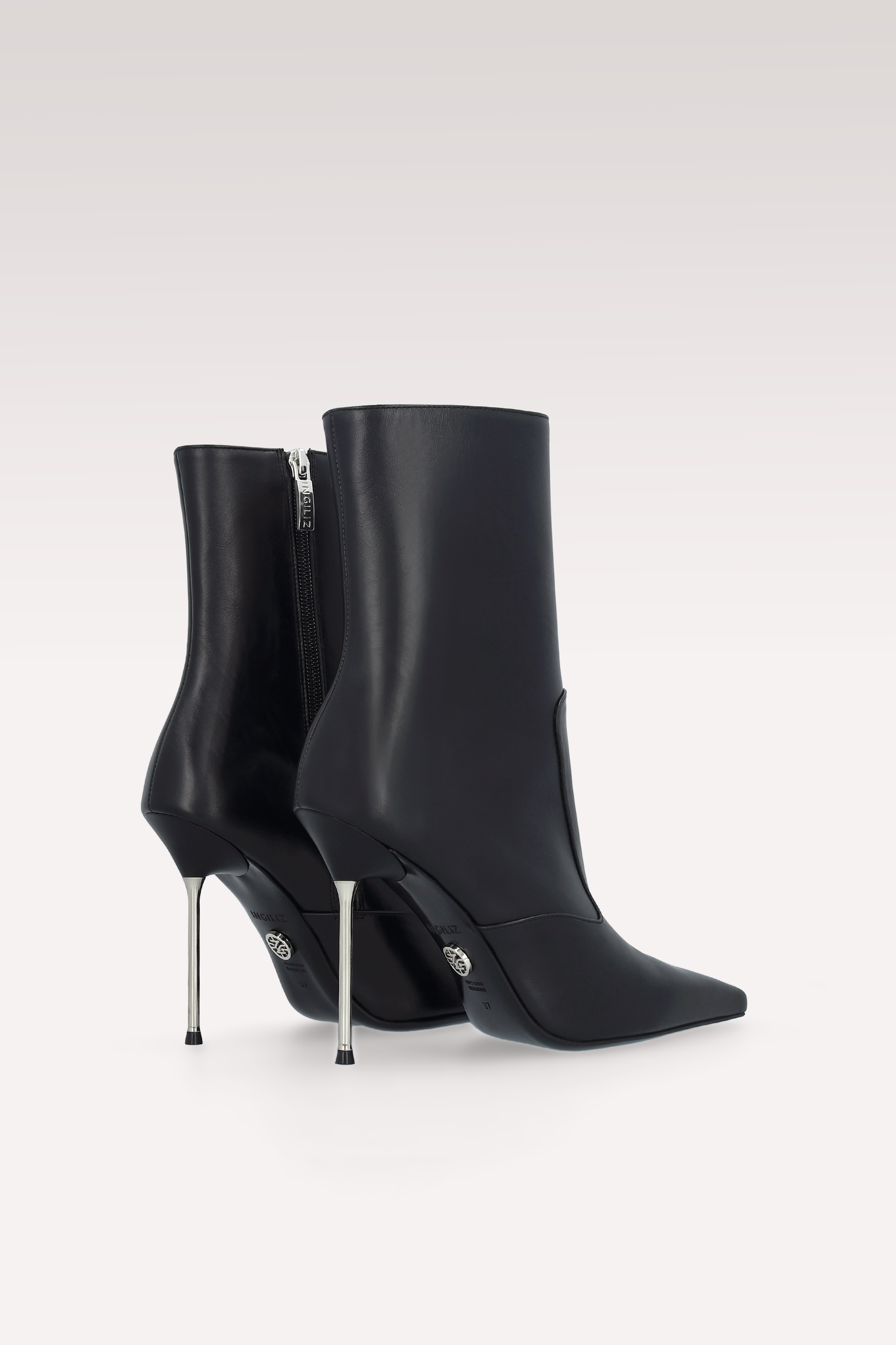 SUSAN BLACK NAPPA LEATHER ANKLE BOOTS