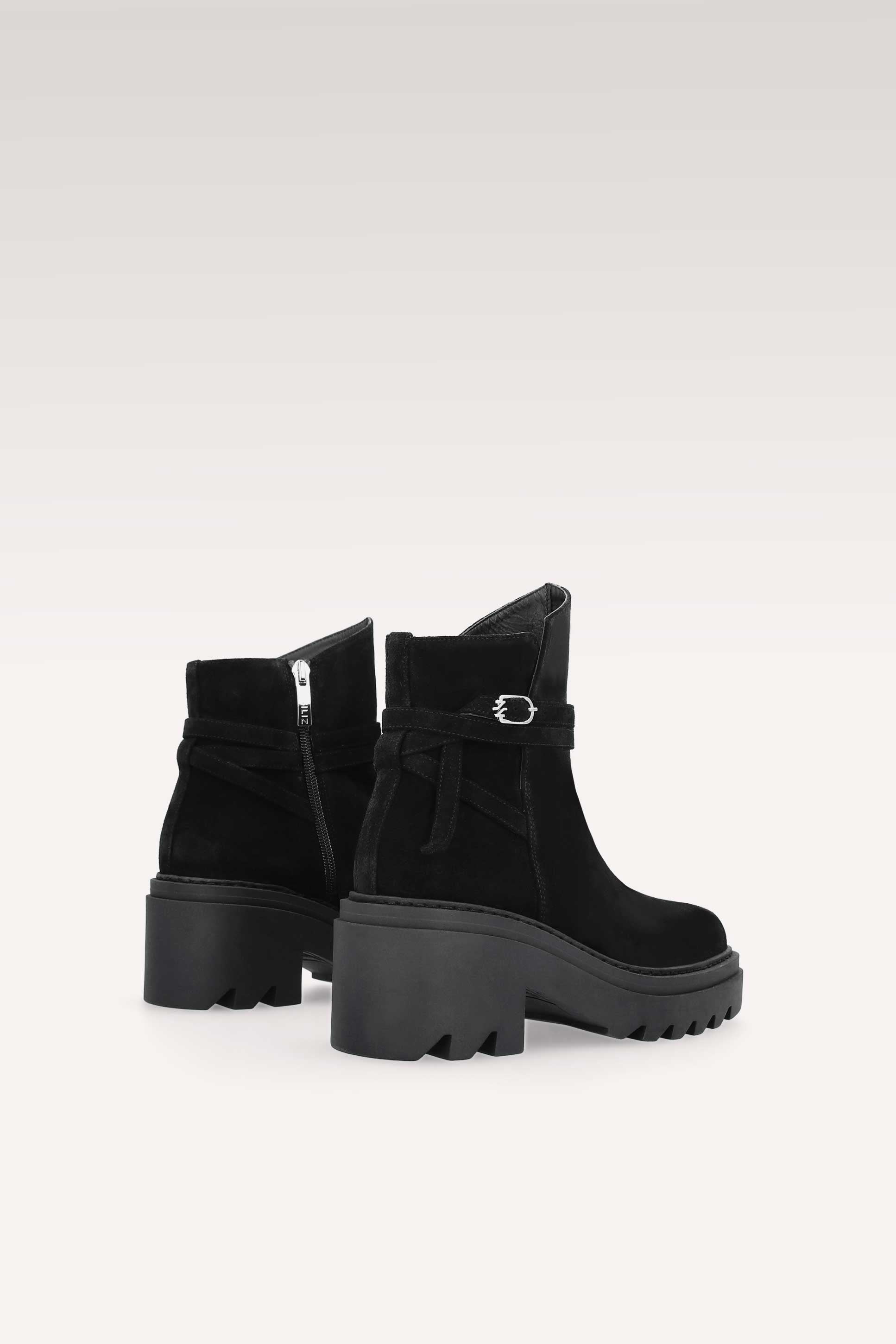 VANESSA BLACK SUEDE LEATHER ANKLE BOOTS