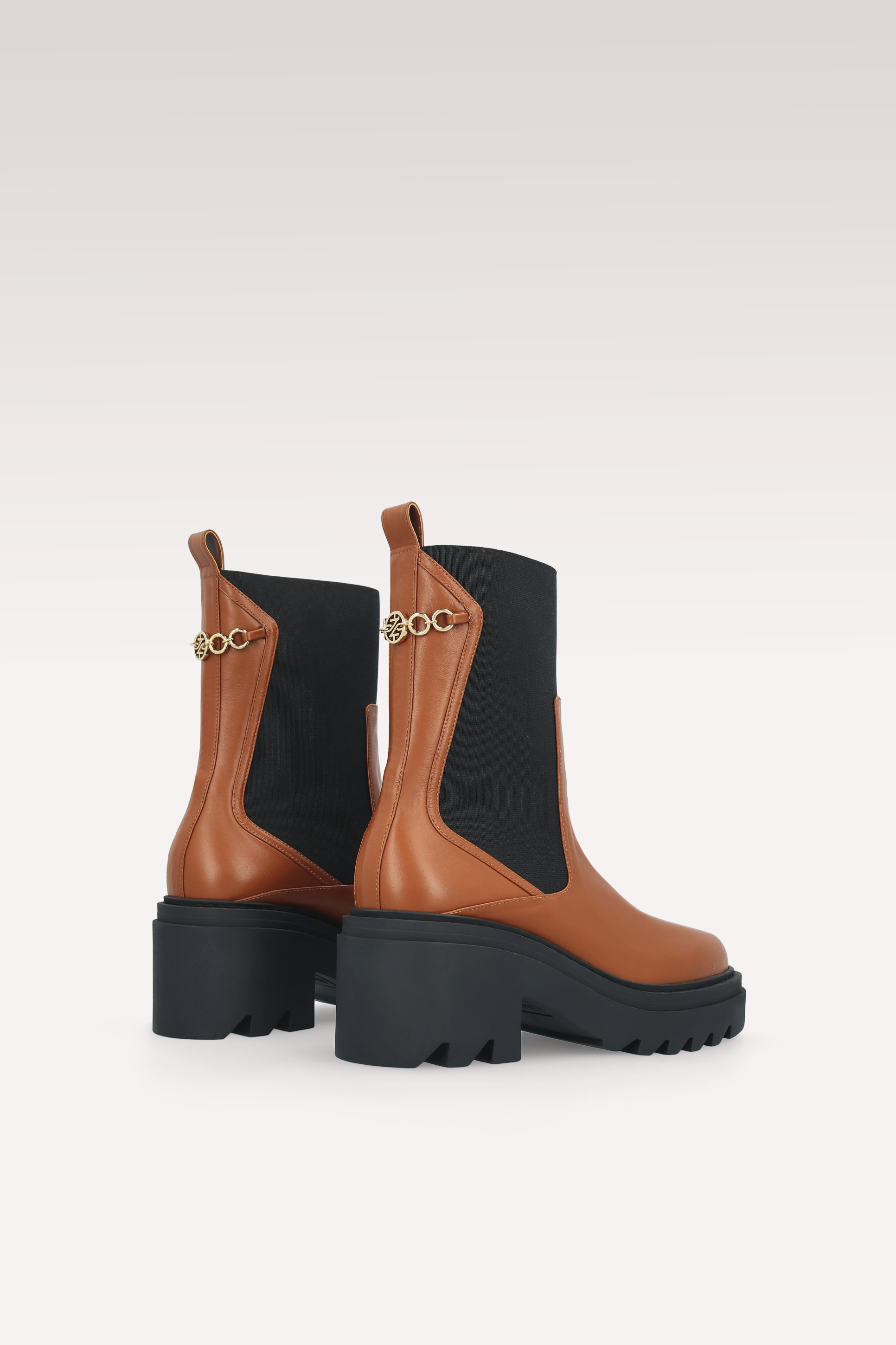 VERA BROWN NAPPA LEATHER ANKLE BOOTS