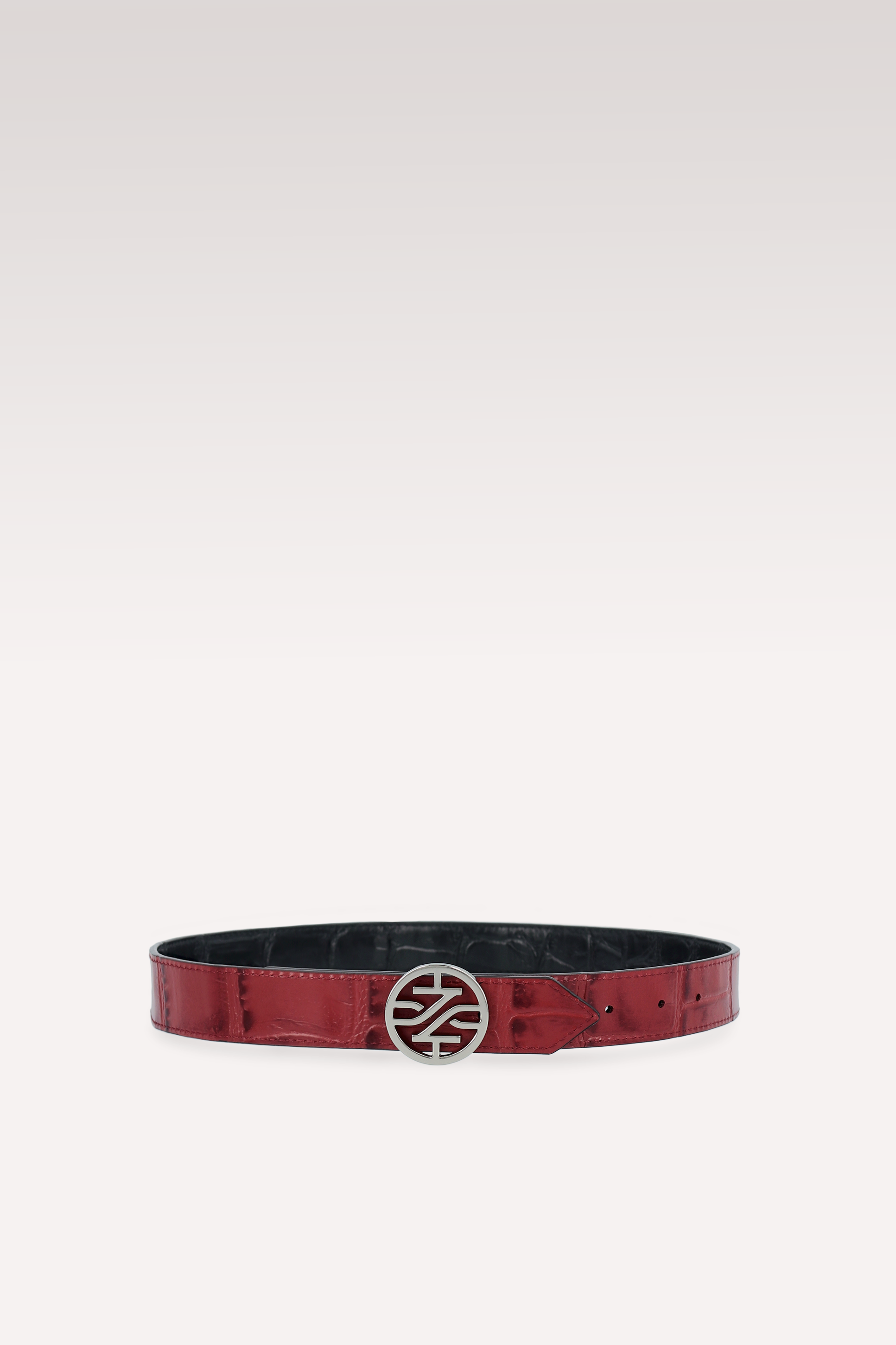 EMMA CHERRY COCCO EMBOSSED LEATHER BOOTS AND KEIRA 2 LEATHER BELT