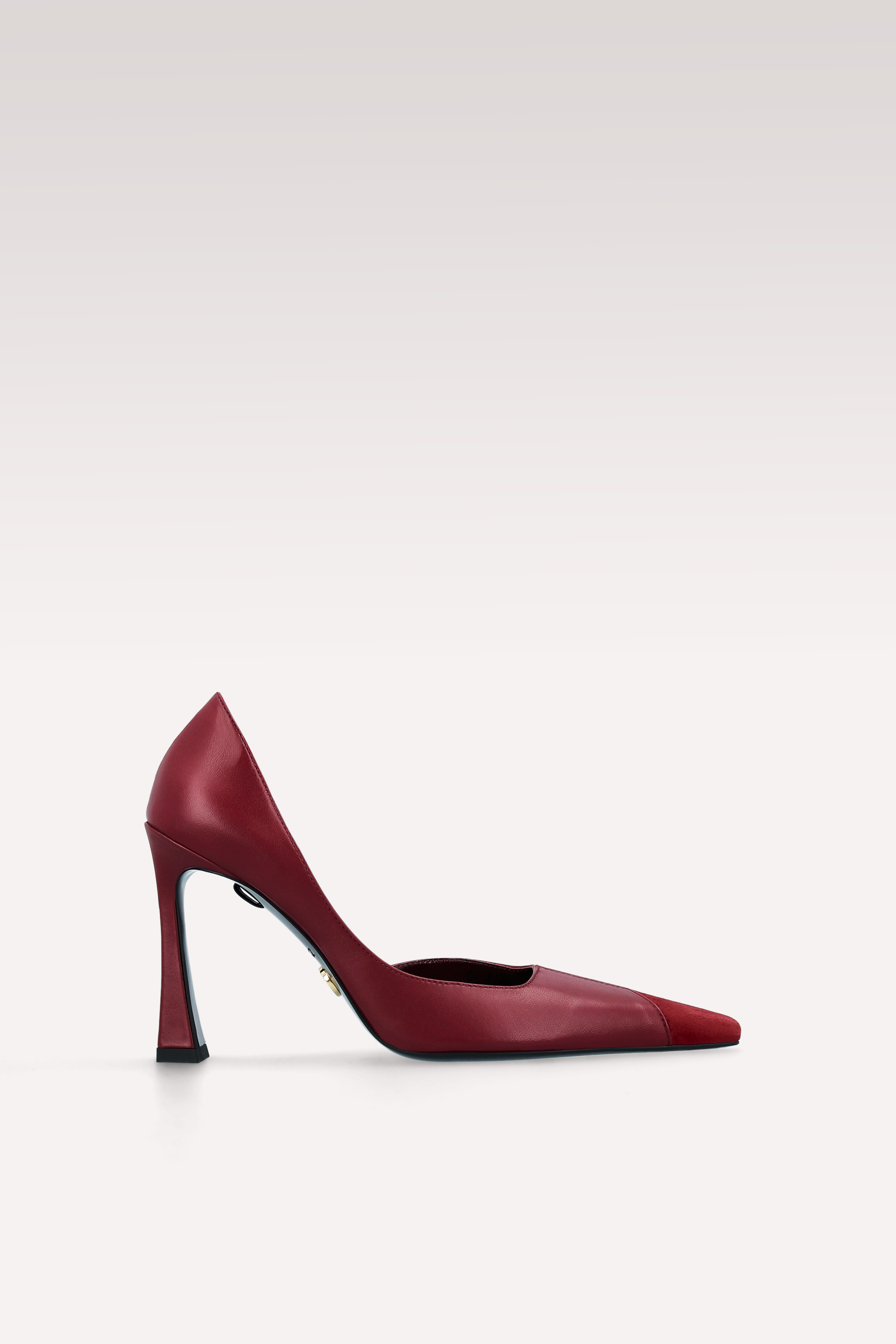 VESPER BORDEAUX LEATHER AND SUEDE LEATHER PUMPS