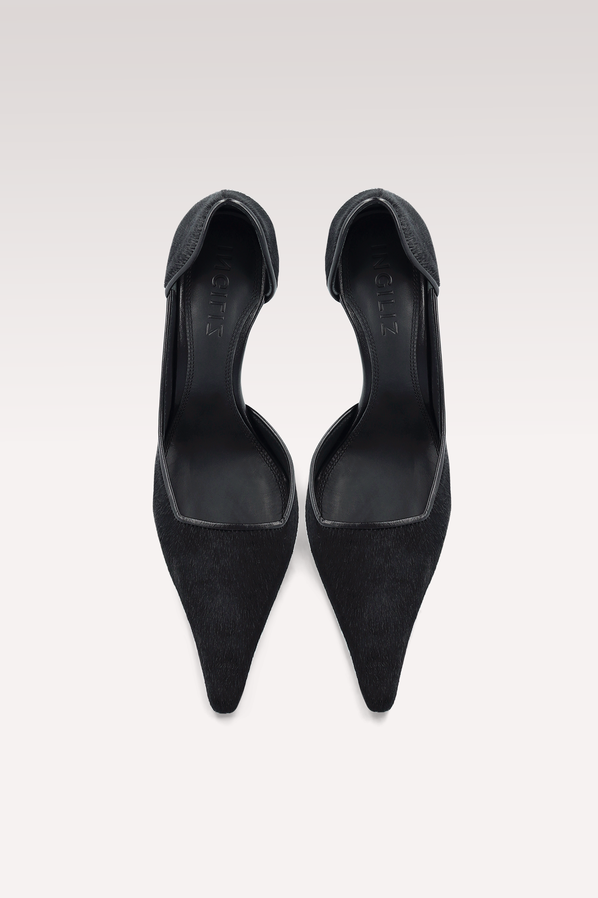 VERTEX BLACK CALF HAIR LEATHER PUMPS