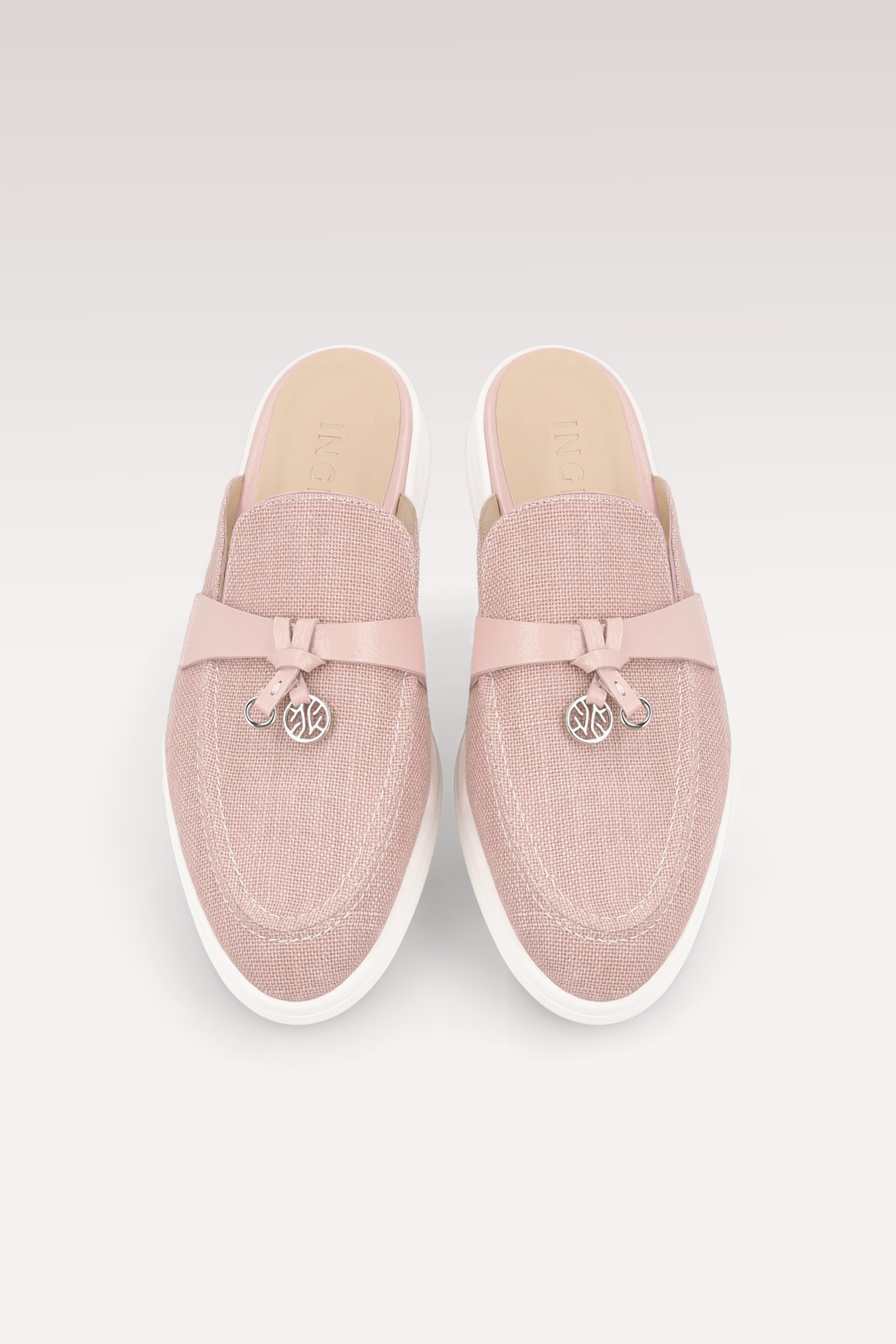 ECLAT PINK LINEN MULES