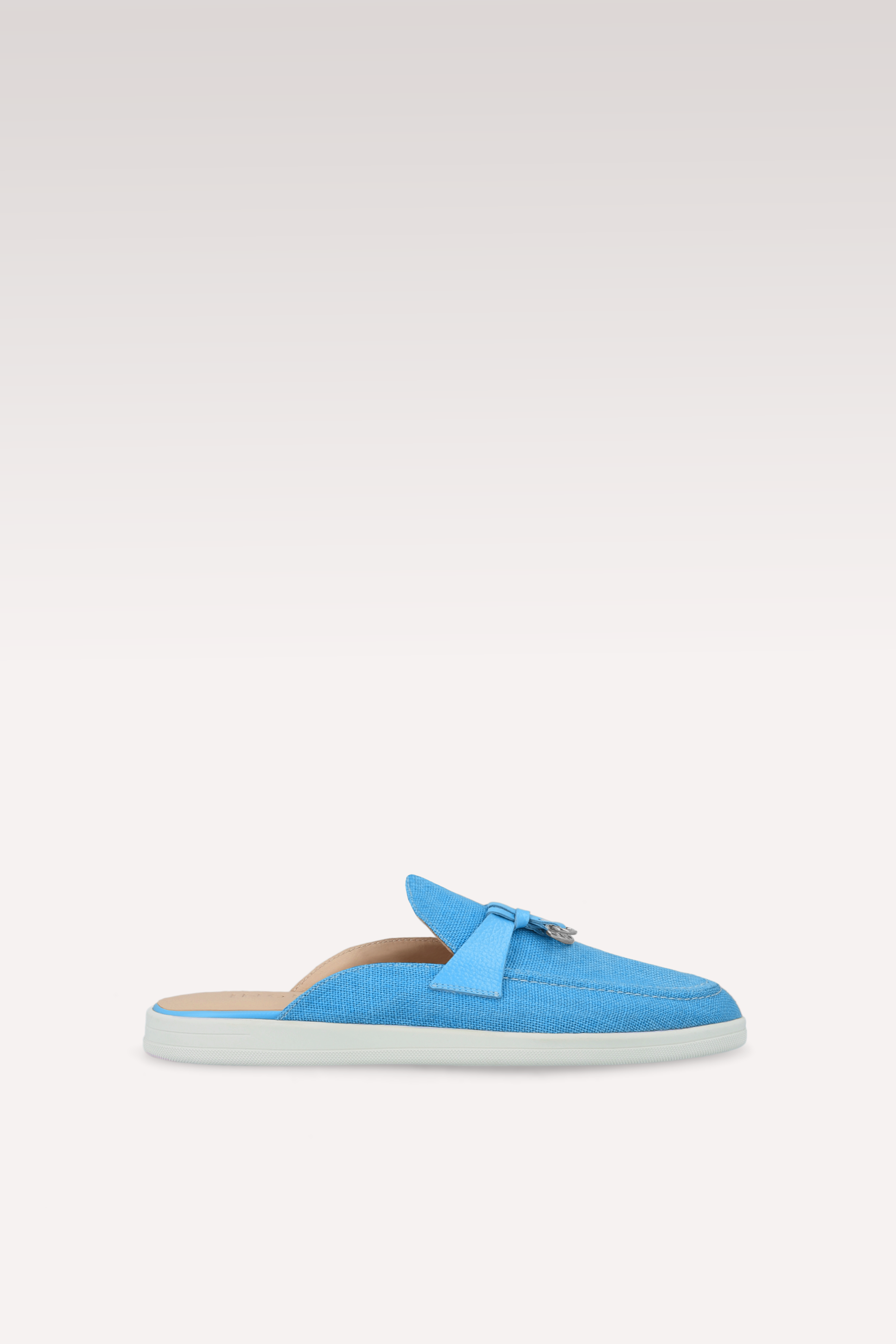 ECLAT BLUE LINEN MULES