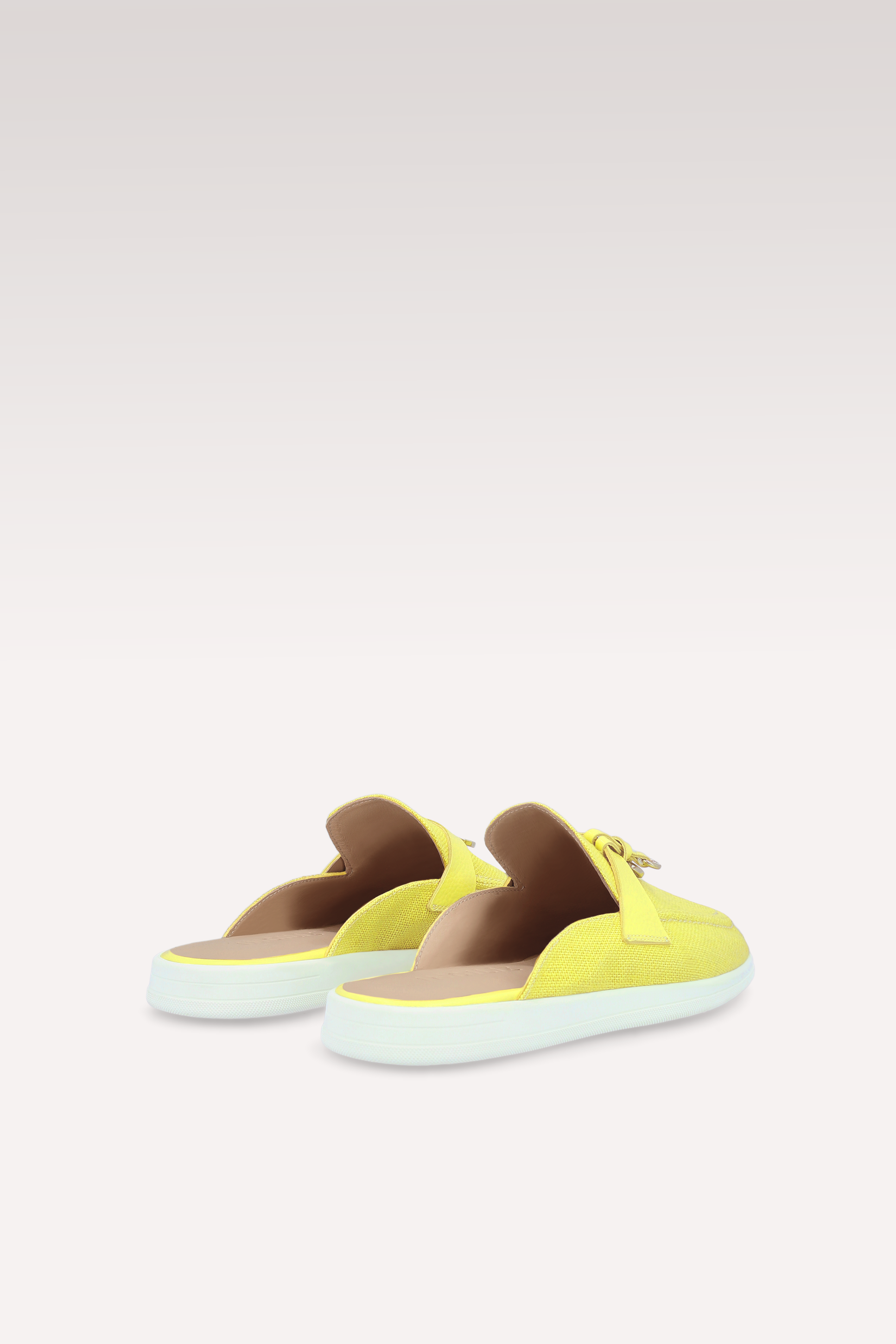 ECLAT YELLOW LINEN MULES