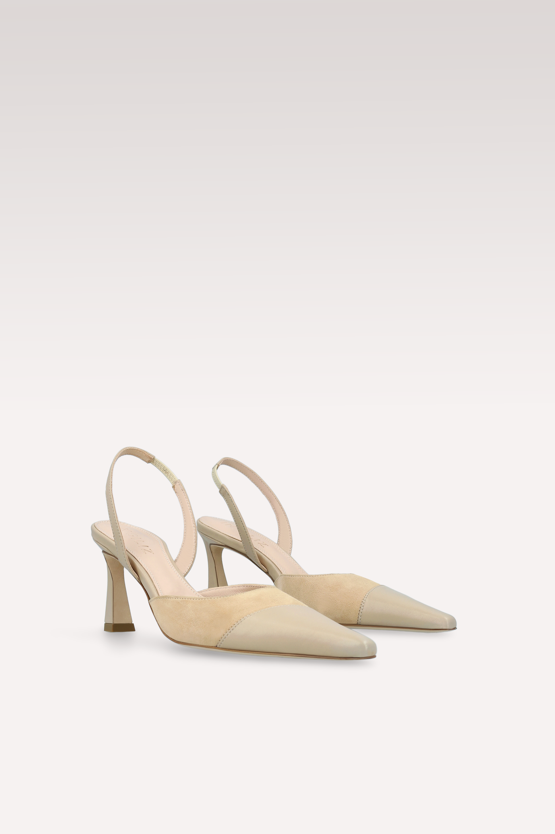 JODIE NUDE SUEDE AND LEATHER SLINGBACKS