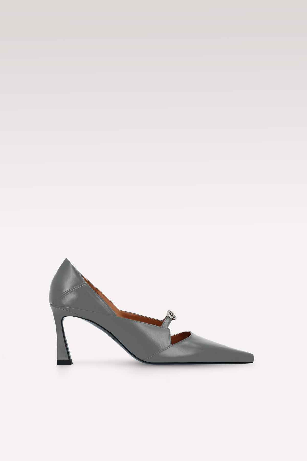 AURA GREY LEATHER PUMPS