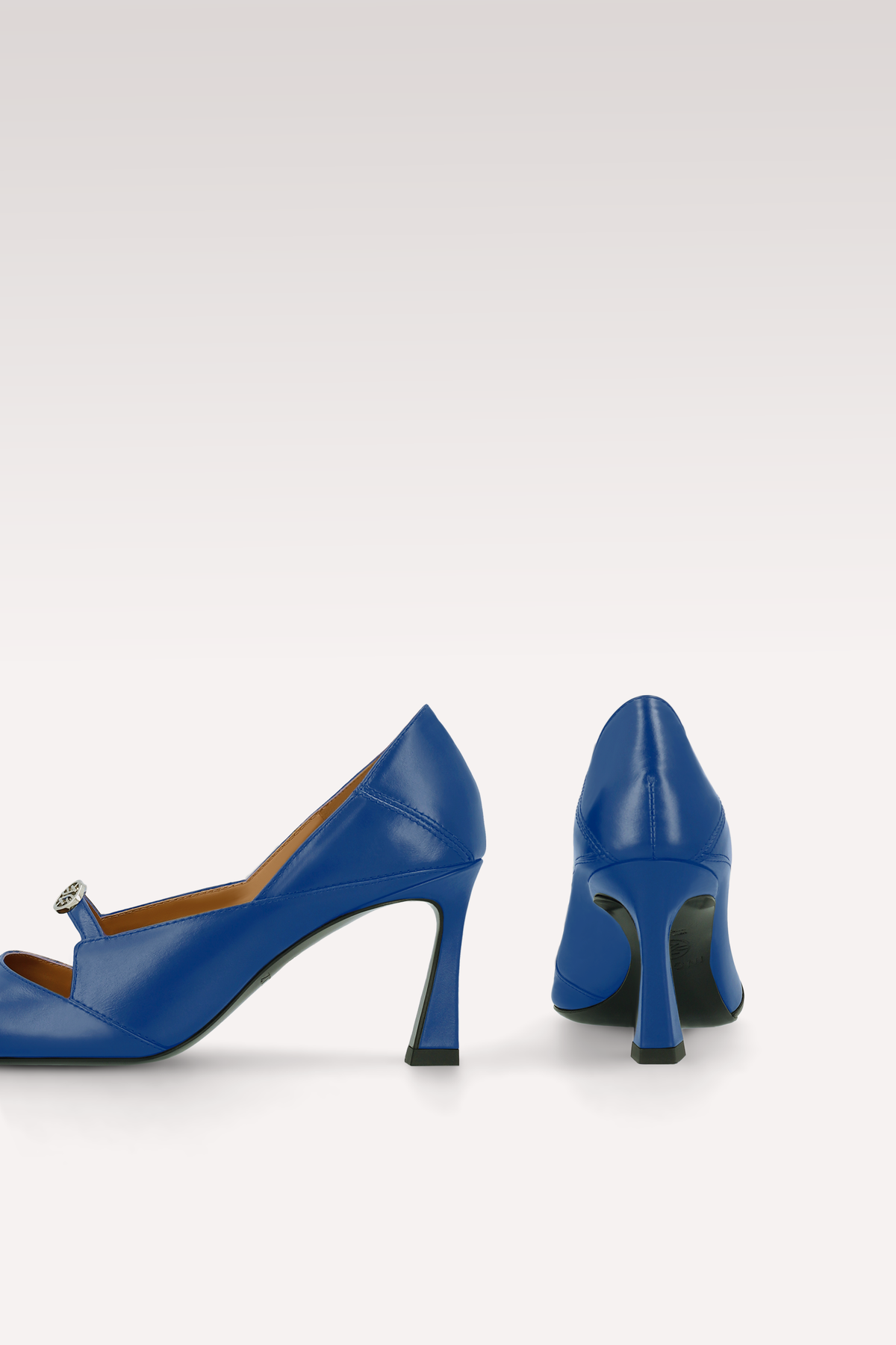 AURA INK BLUE LEATHER PUMPS
