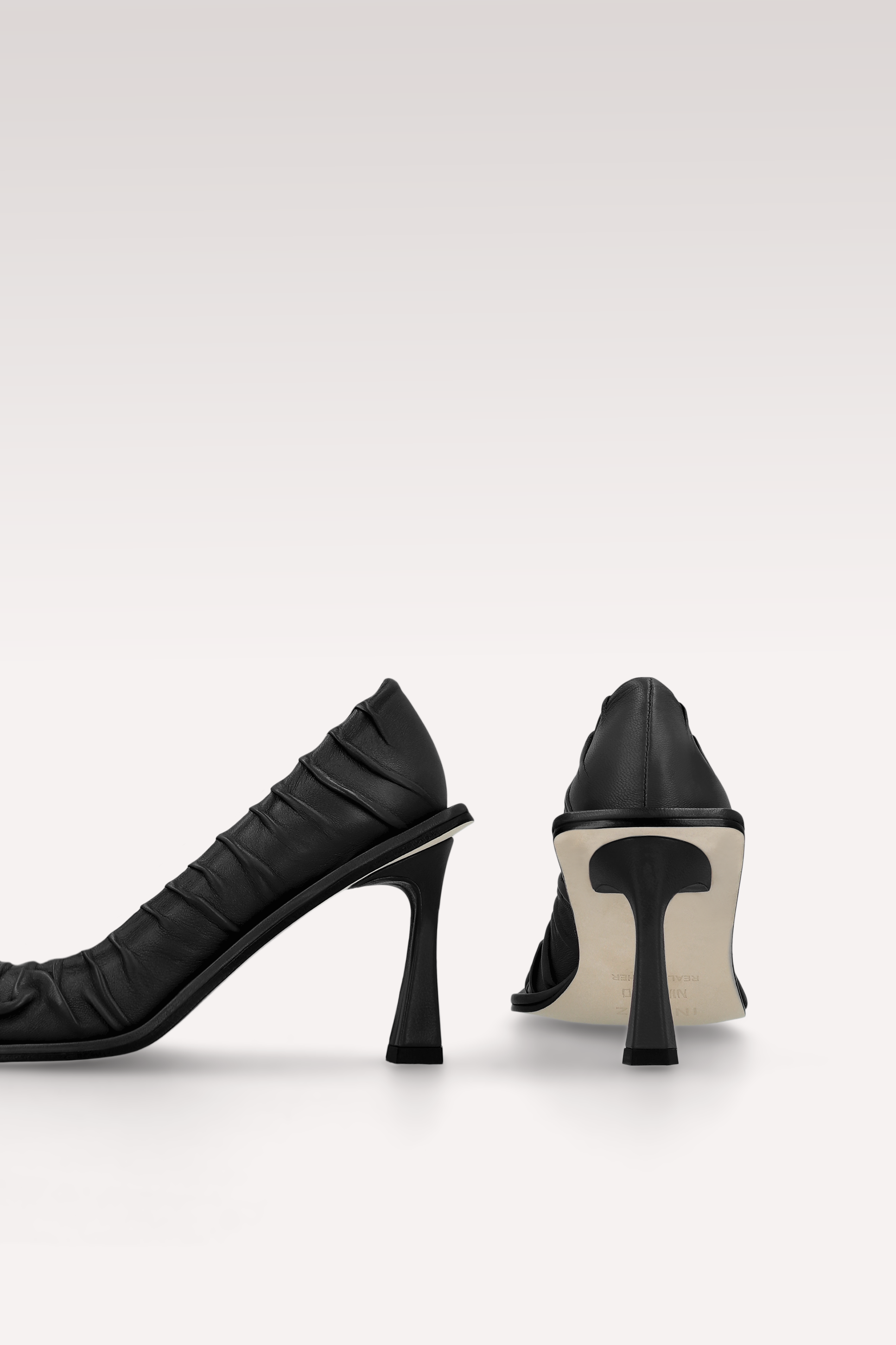 KA BLACK SOFT NAPPA LEATHER PUMPS