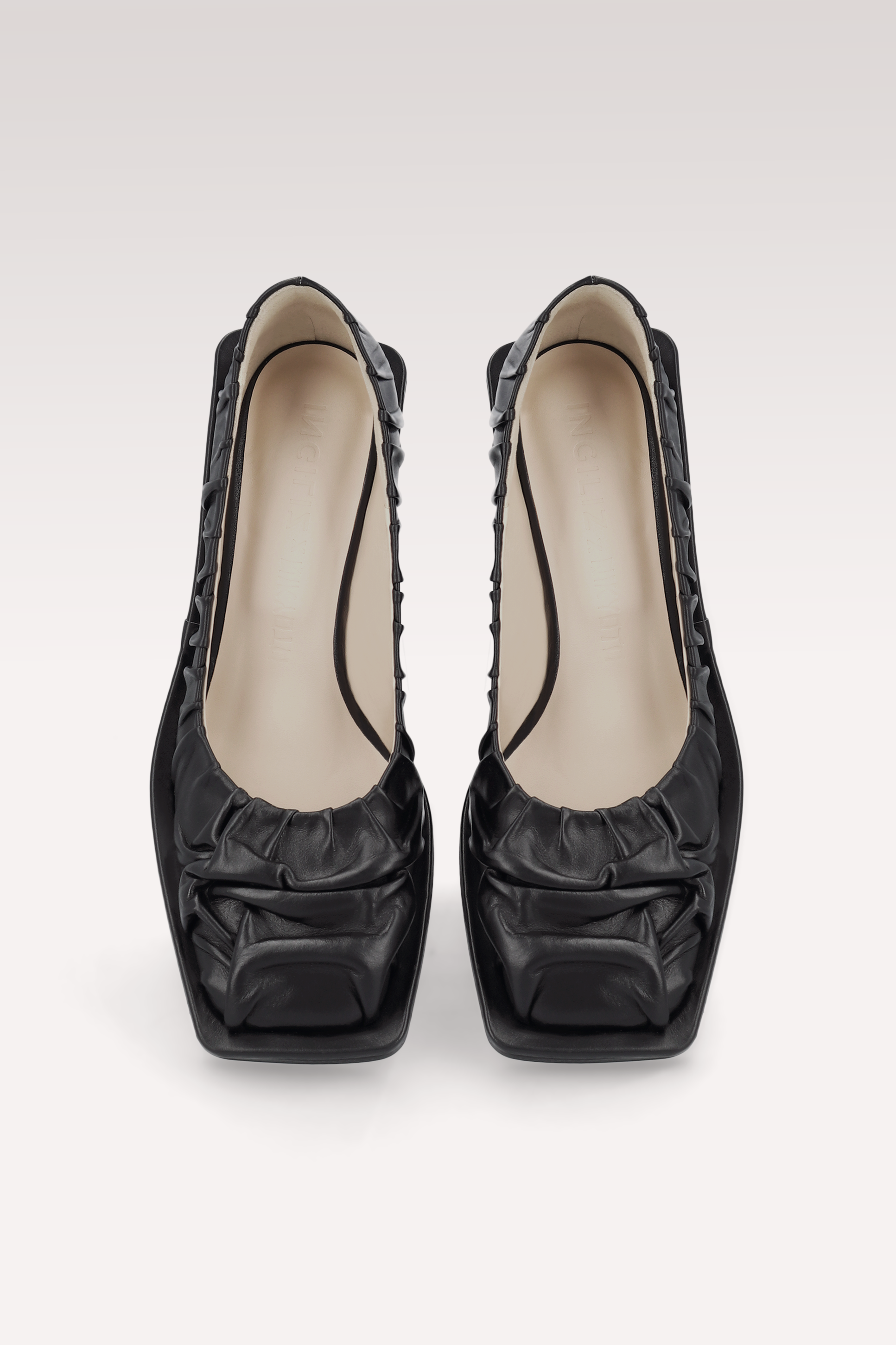 KA BLACK SOFT NAPPA LEATHER PUMPS