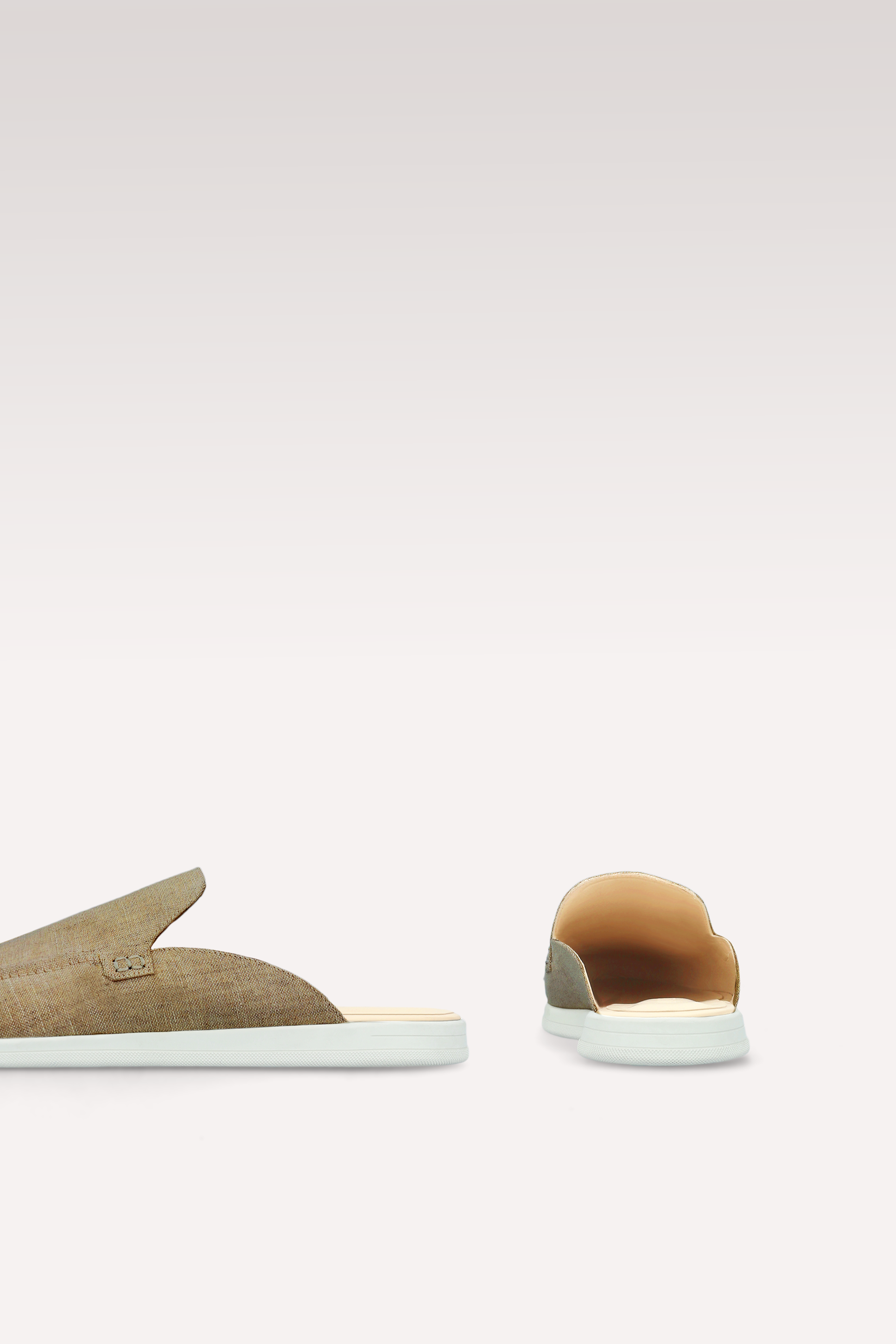 MONZA TAUPE LINEN MULES