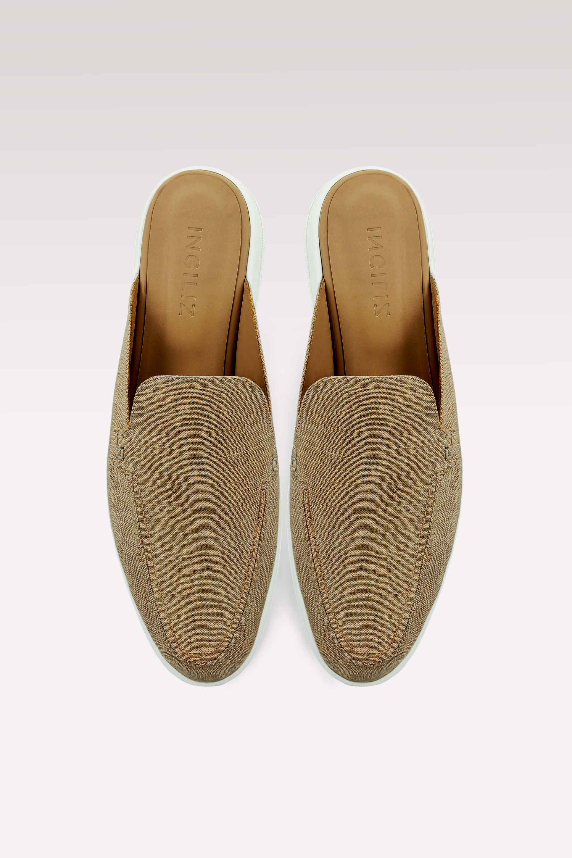 MONZA TAUPE LINEN MULES