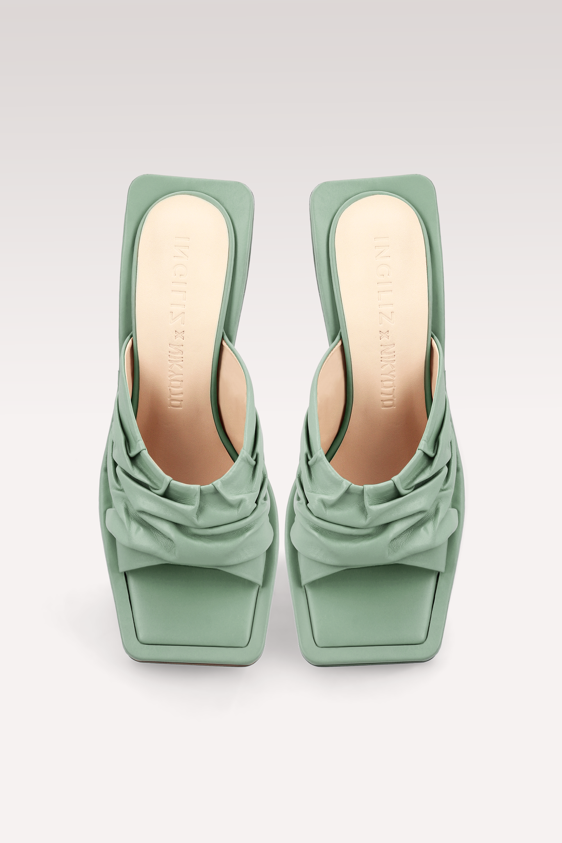 ZORI MULE IN PELLE MENTA