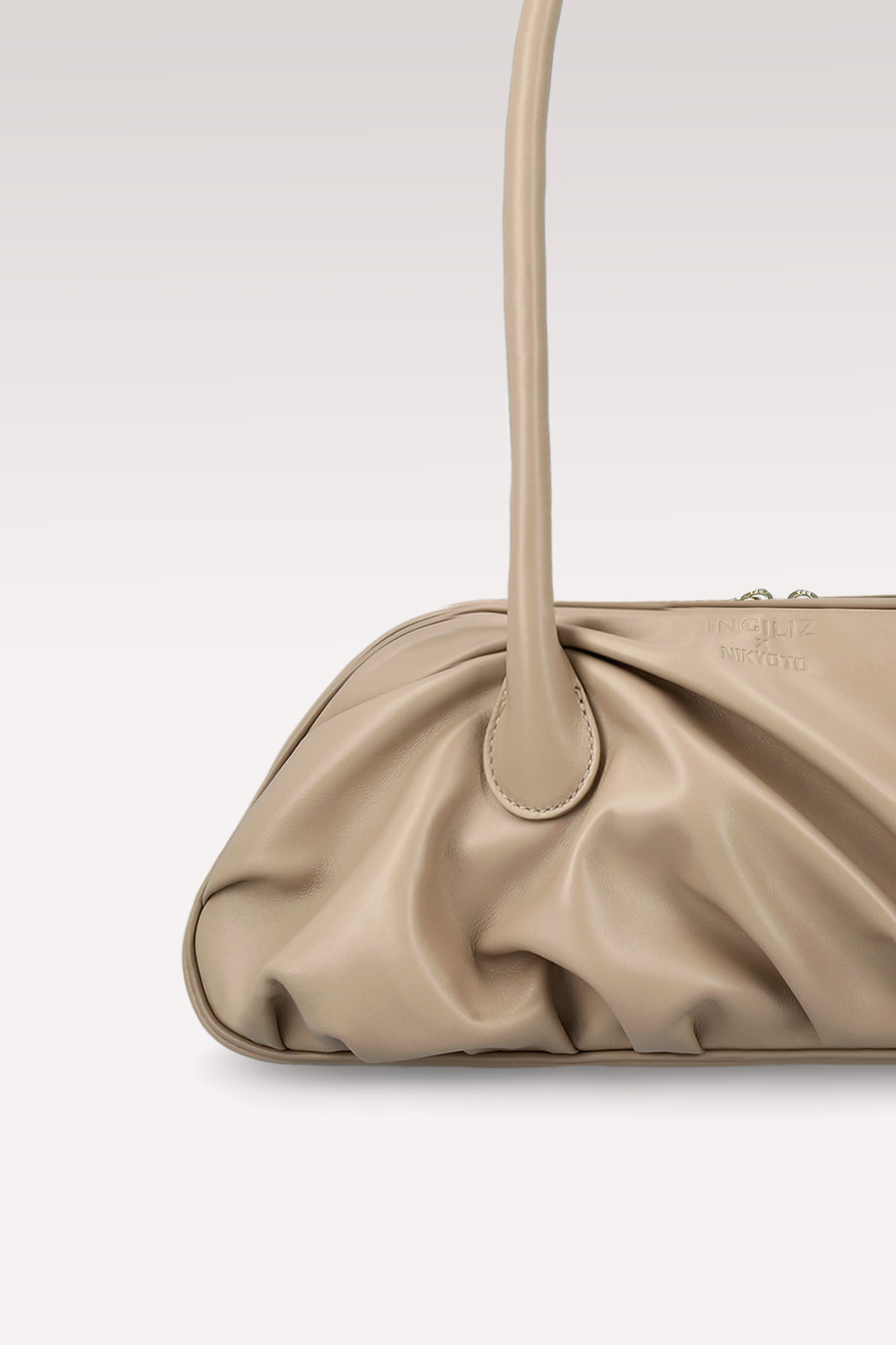 BORSA A SPALLA NAMI IN PELLE NAPPA BEIGE