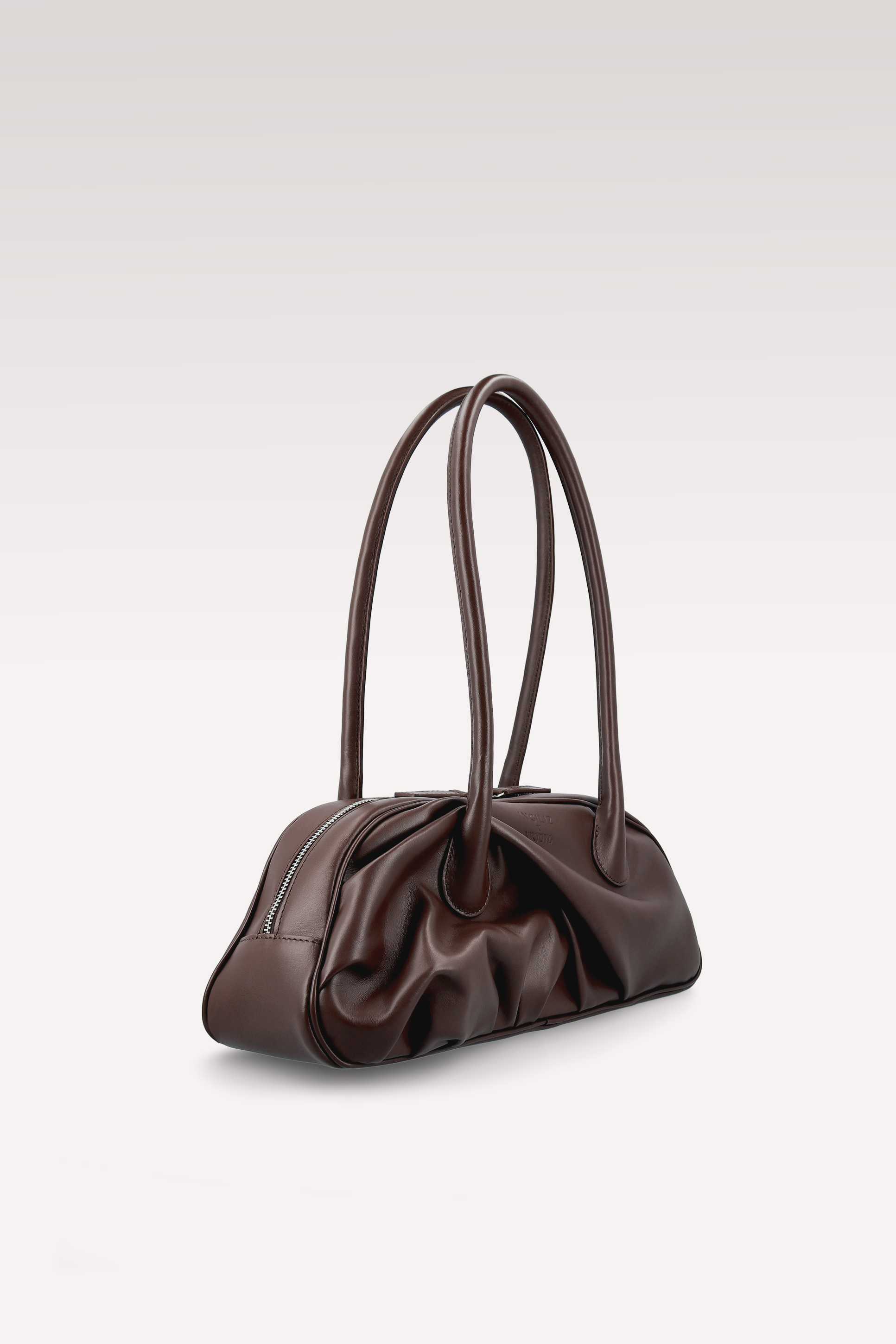 NAMI BROWN NAPPA LEATHER SHOUDER BAG