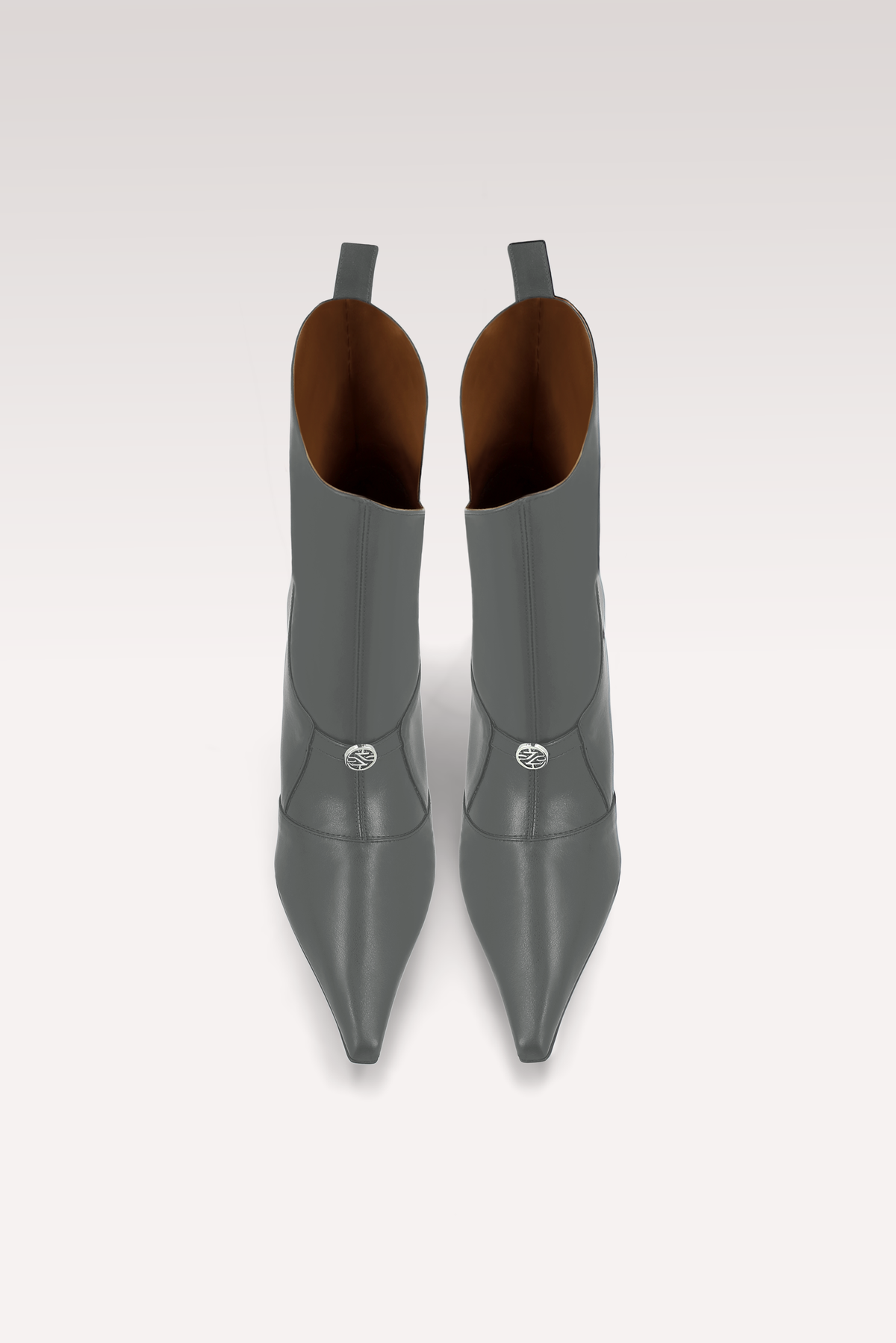 ELIN GREY LEATHER ANKLE BOOTS