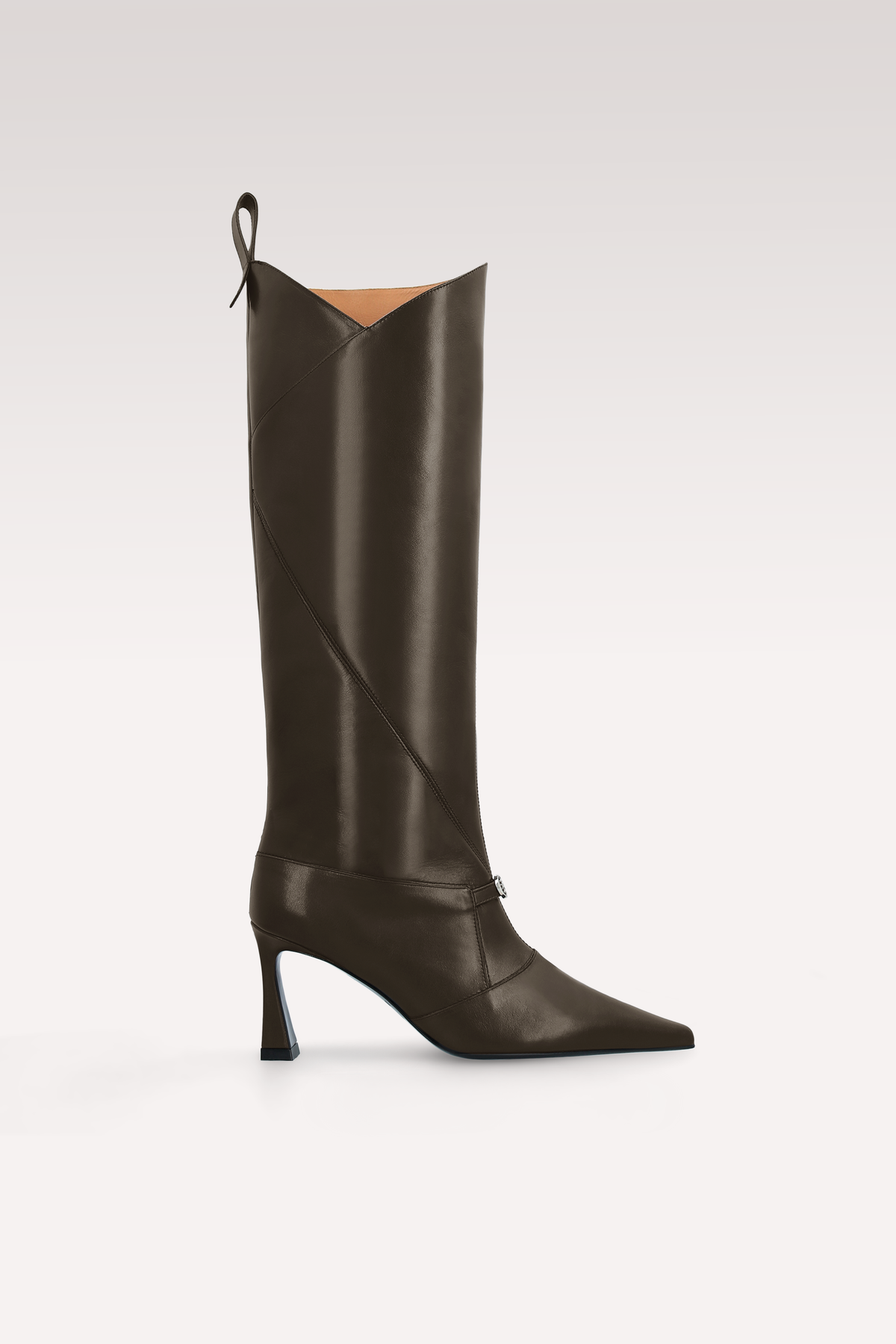 ZERA CHOCOLATE BROWN LEATHER BOOTS