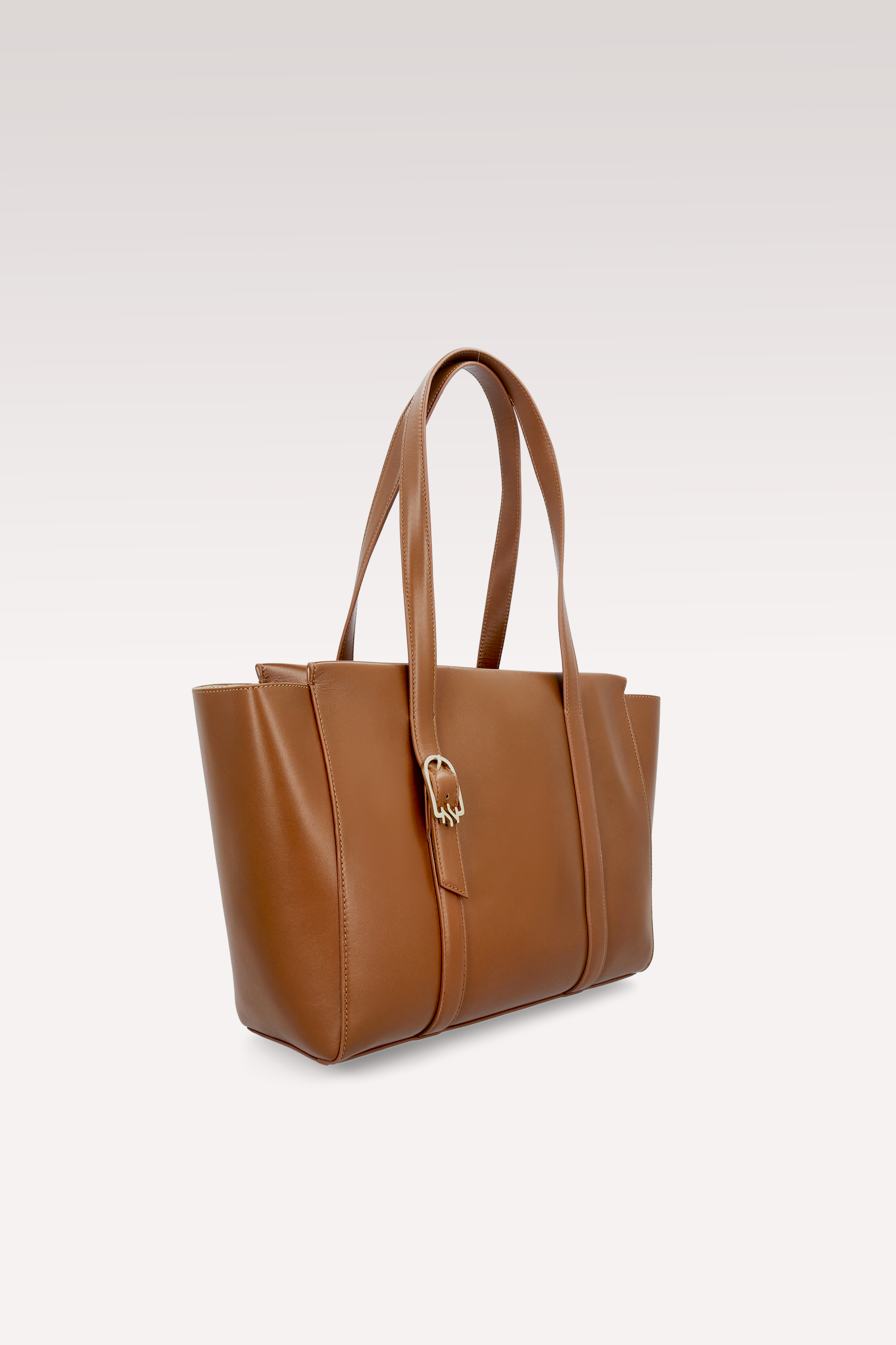BELLA BROWN NAPPA LEATHER TOTE BAG