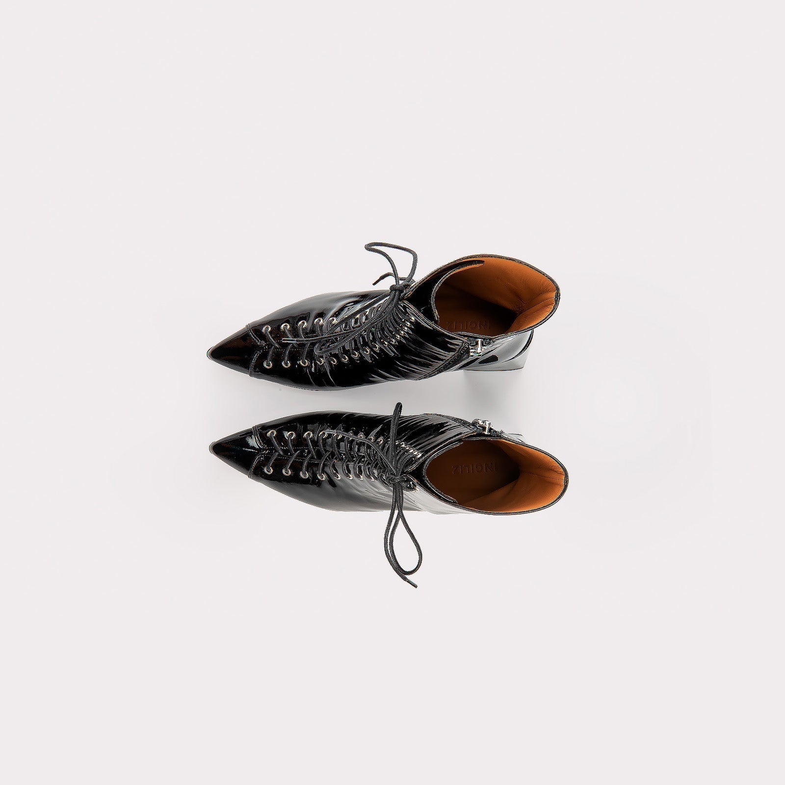 JOLIE 01 BLACK PATENT LEATHER ANKLE BOOTS