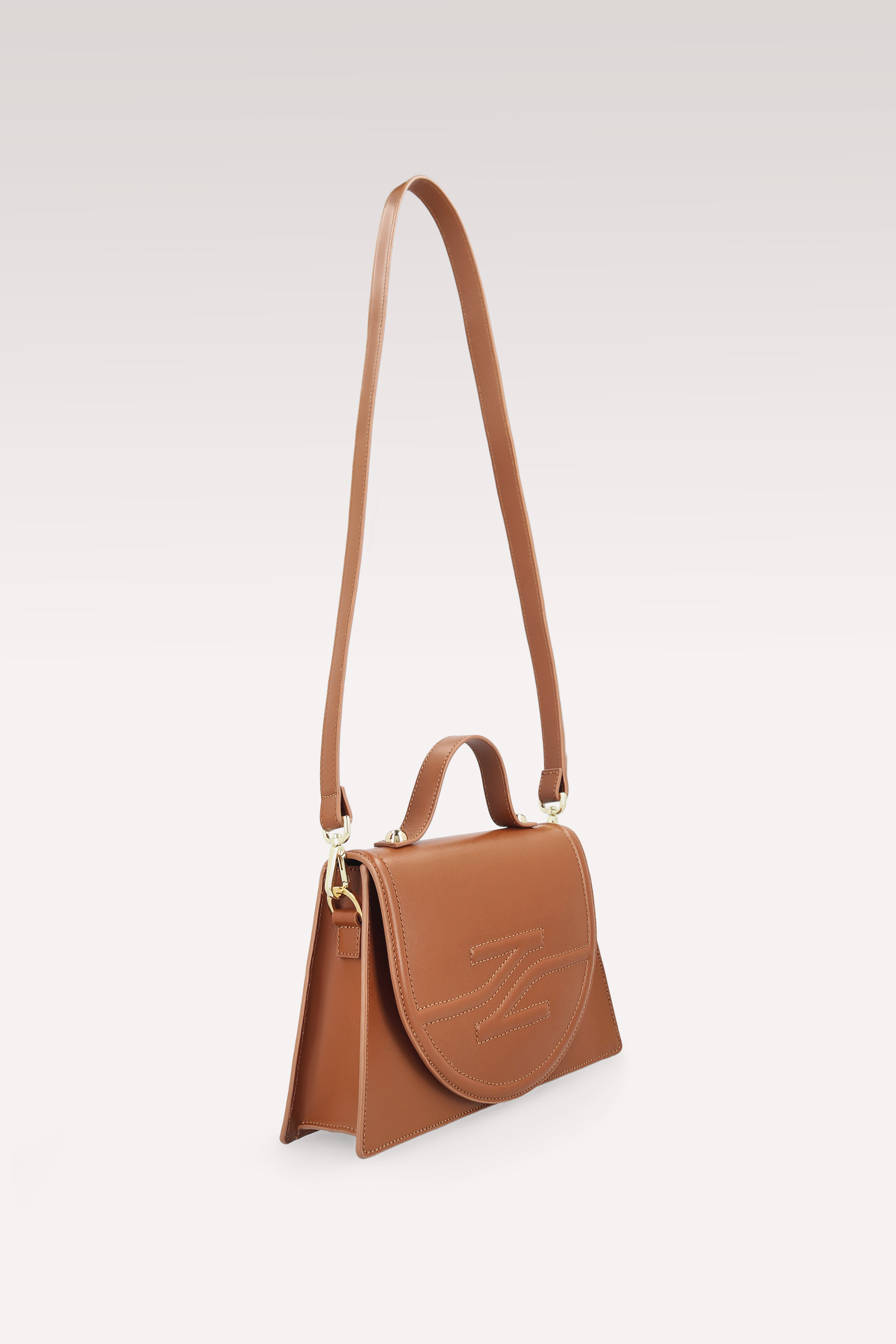 COLETTE BROWN NAPPA LEATHER CROSSBODY BAG
