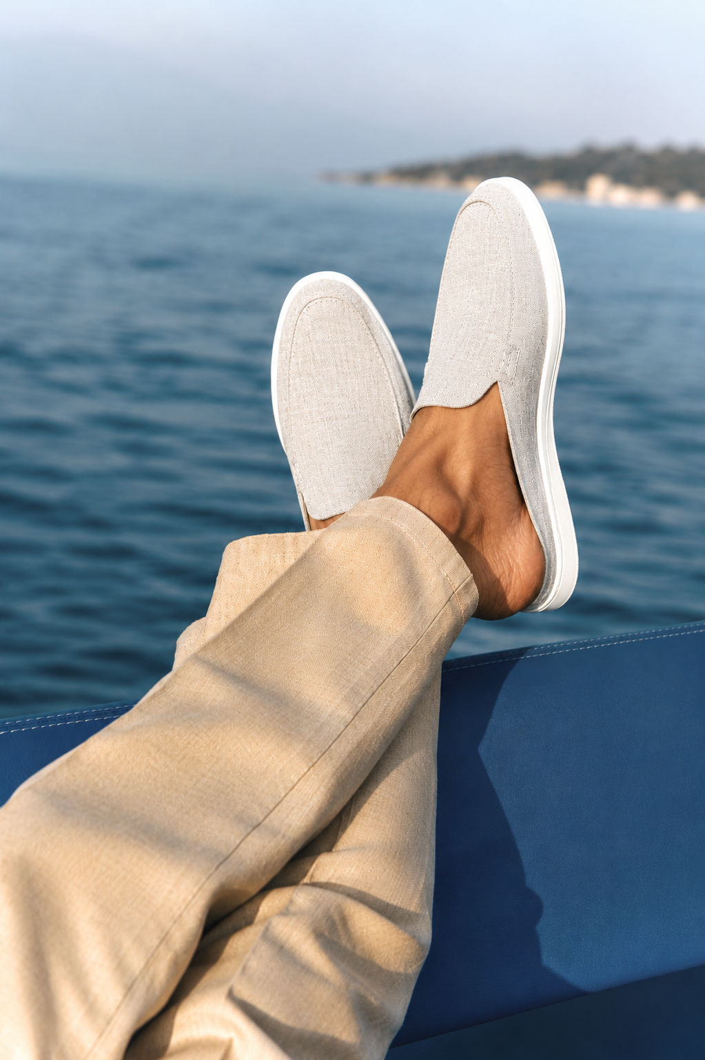 MONZA OFF WHITE LINEN MULES