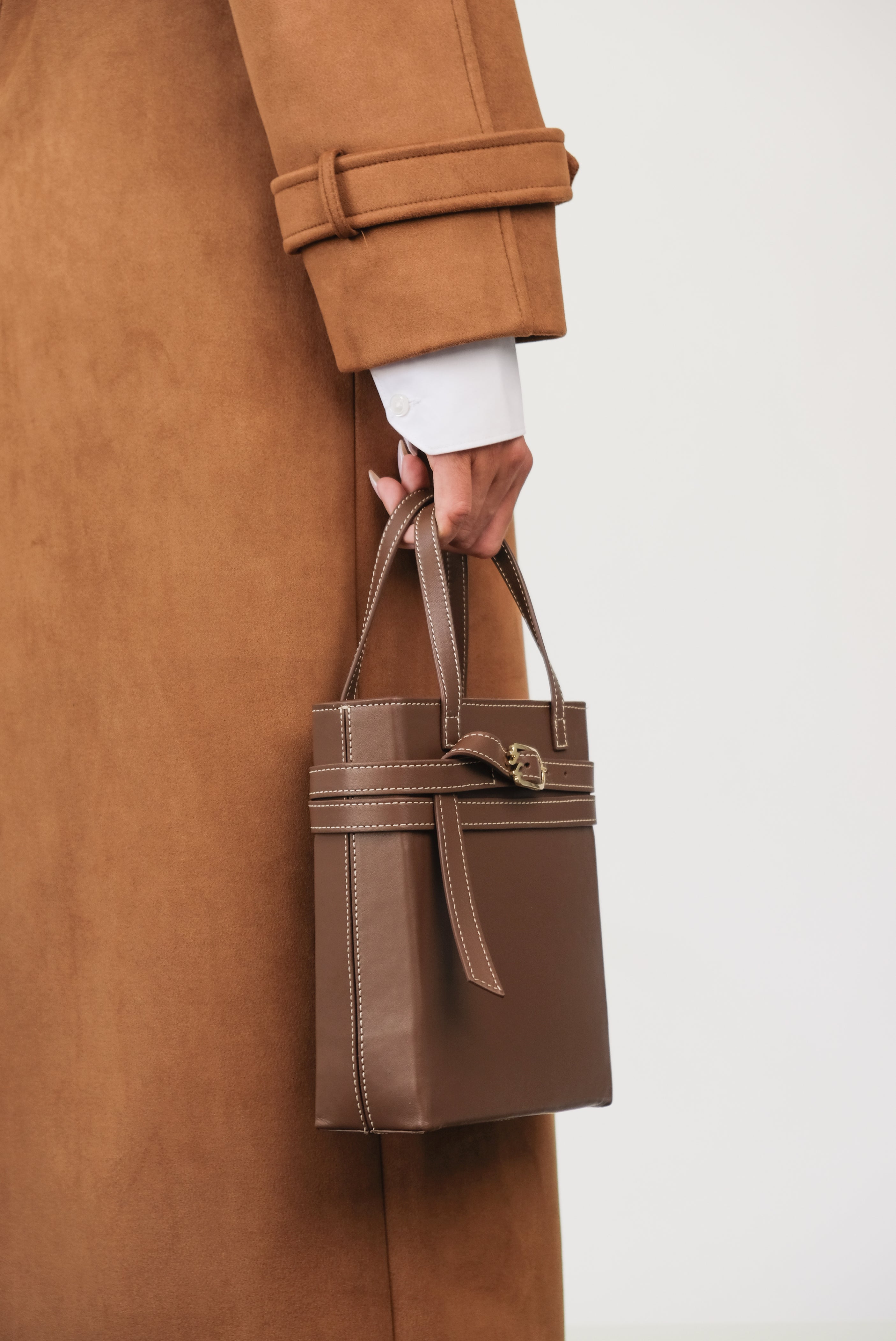 CARRIE CHESTNUT NAPPA LEATHER CROSSBODY BAG