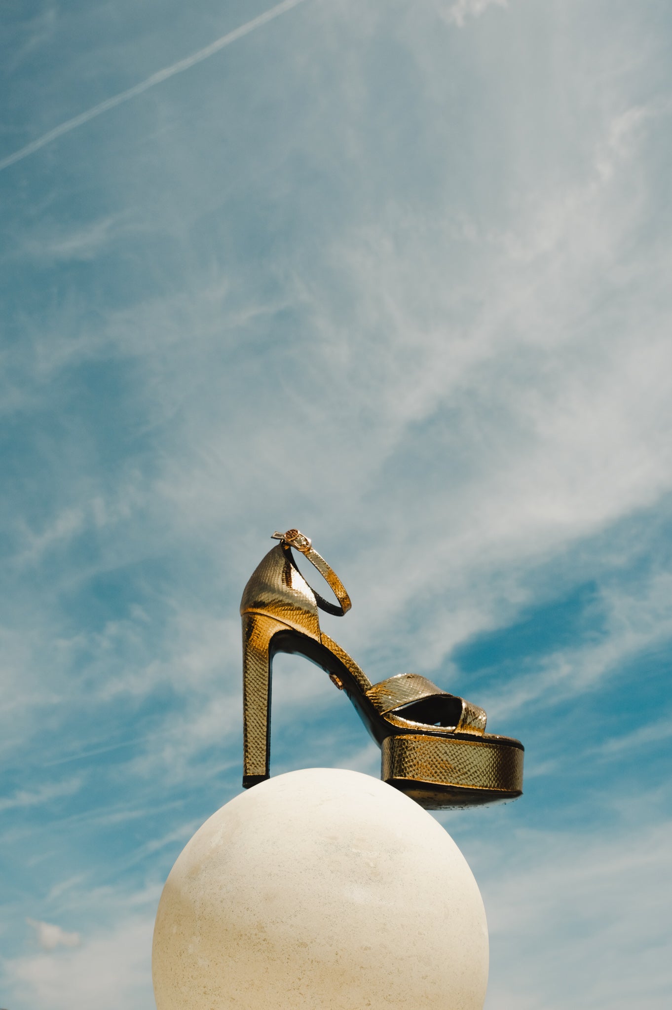 PATTY 03 MINI VIPER MIRROR GOLD LEATHER PLATFORM SANDALS