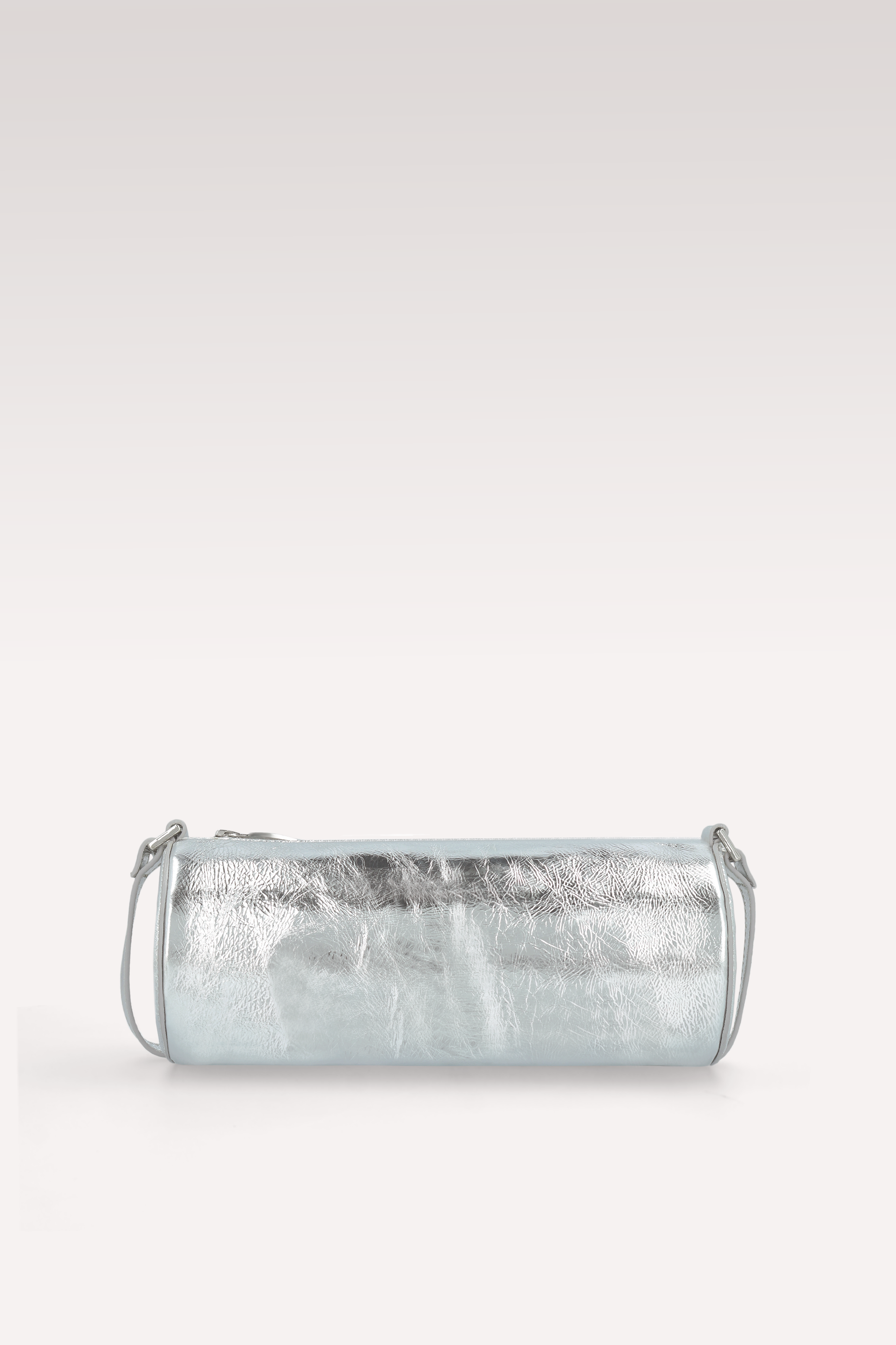 FIONA SILVER METALLIC WRINKLED LEATHER CROSSBODY BAG