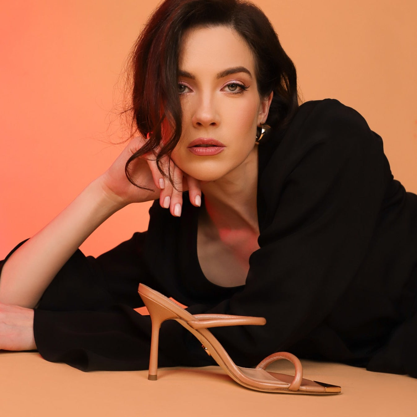 ANNY 99 NUDE LEATHER MULES