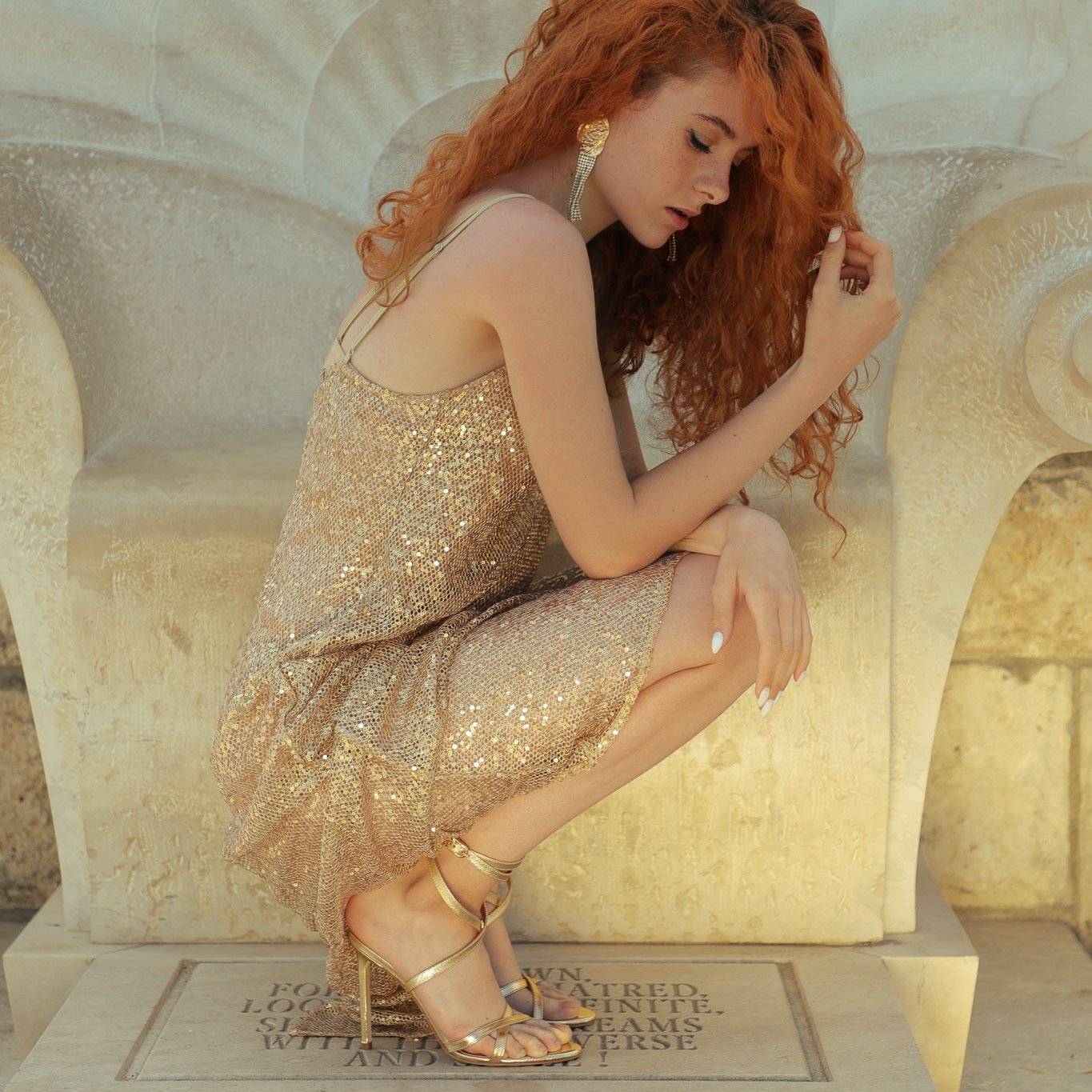 SANDALI ATHENA 01 IN PELLE METALLIZZATA ORO