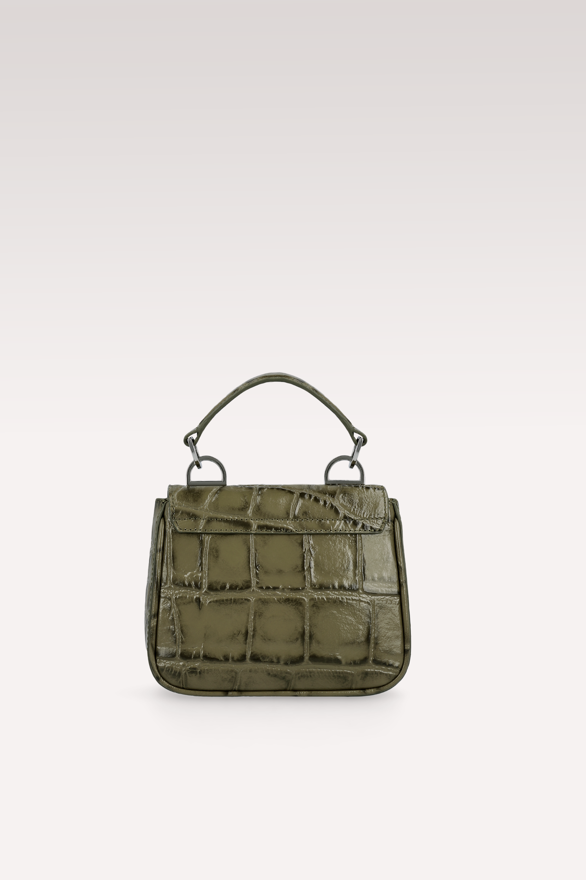 MILLY OLIVE COCCO EMBOSSED LEATHER MINI BAG