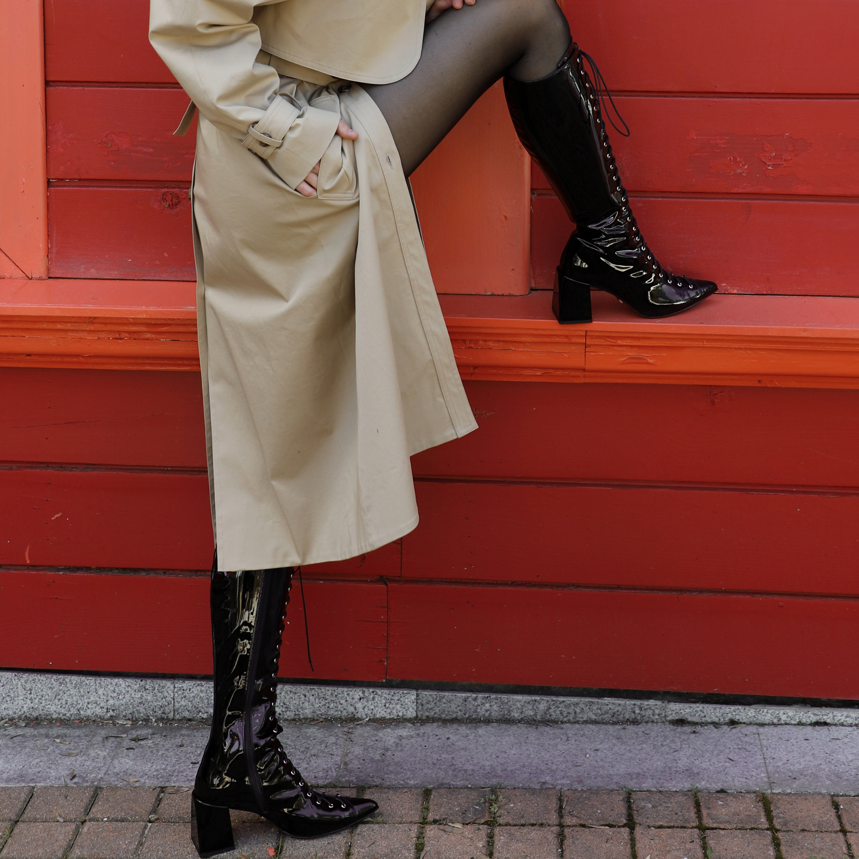 MONICA 03 BLACK PATENT LEATHER BOOTS