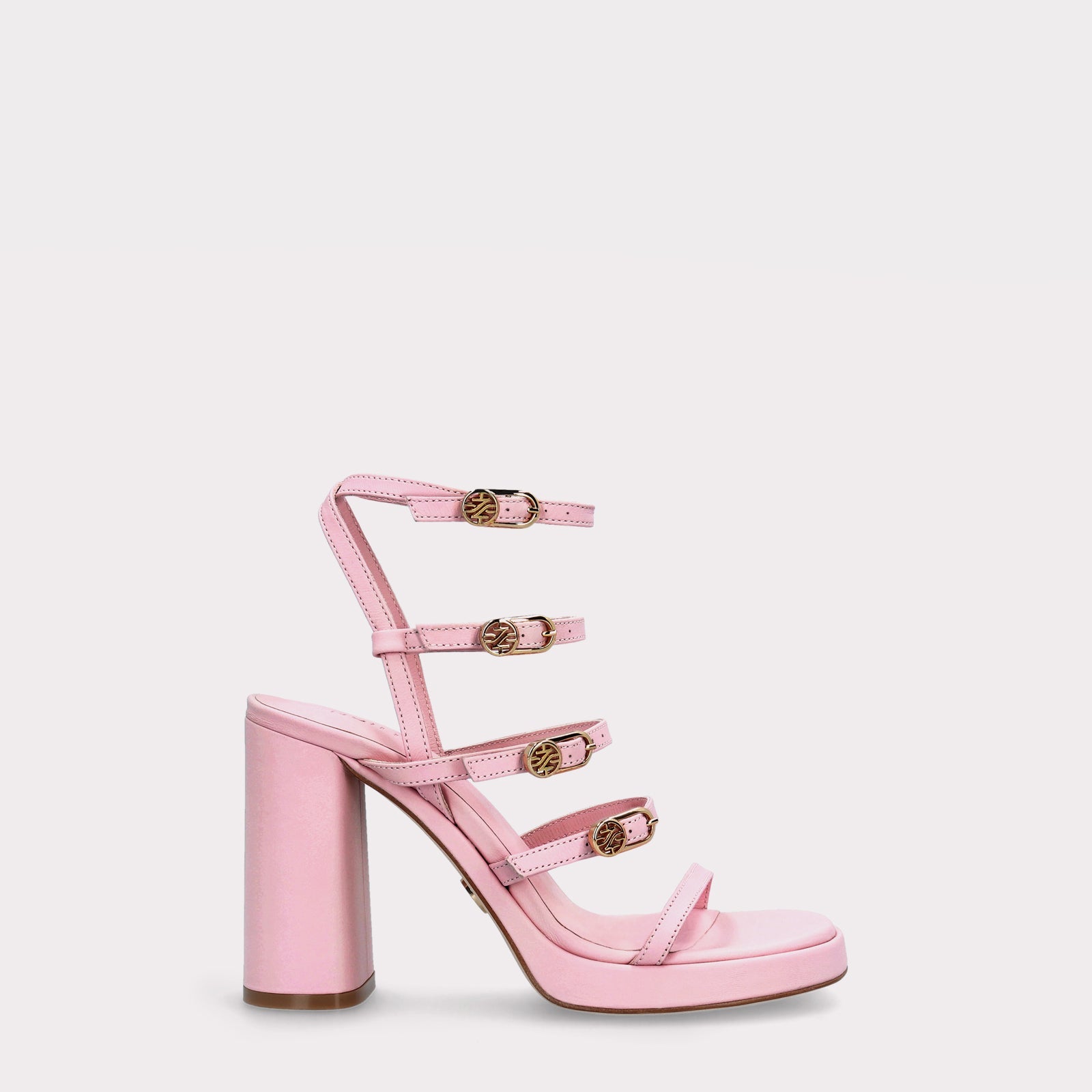 RITA PINK SMOOTH LEATHER PLATFORM SANDALS