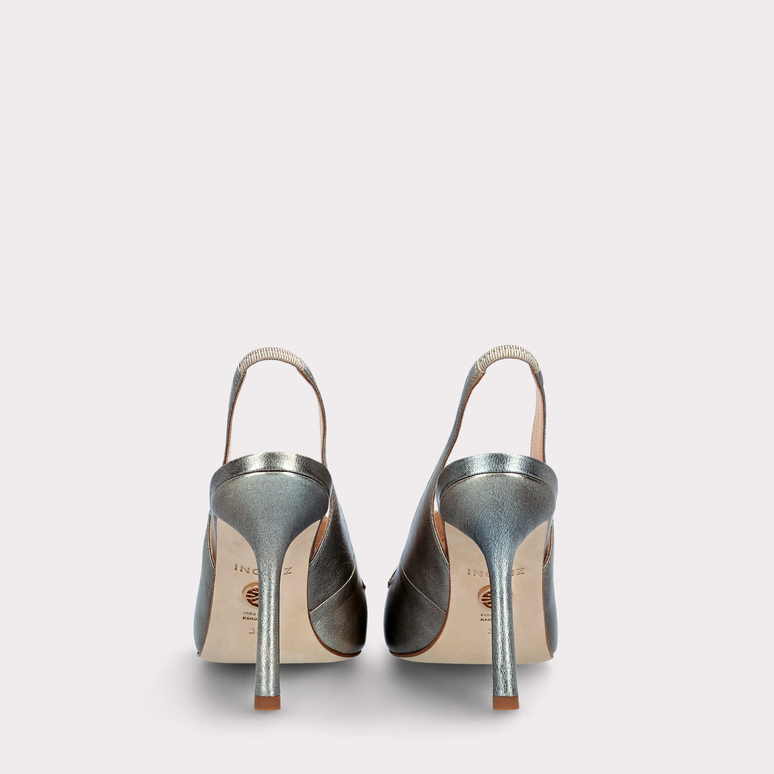 ABA 15 GREY LEATHER PUMPS