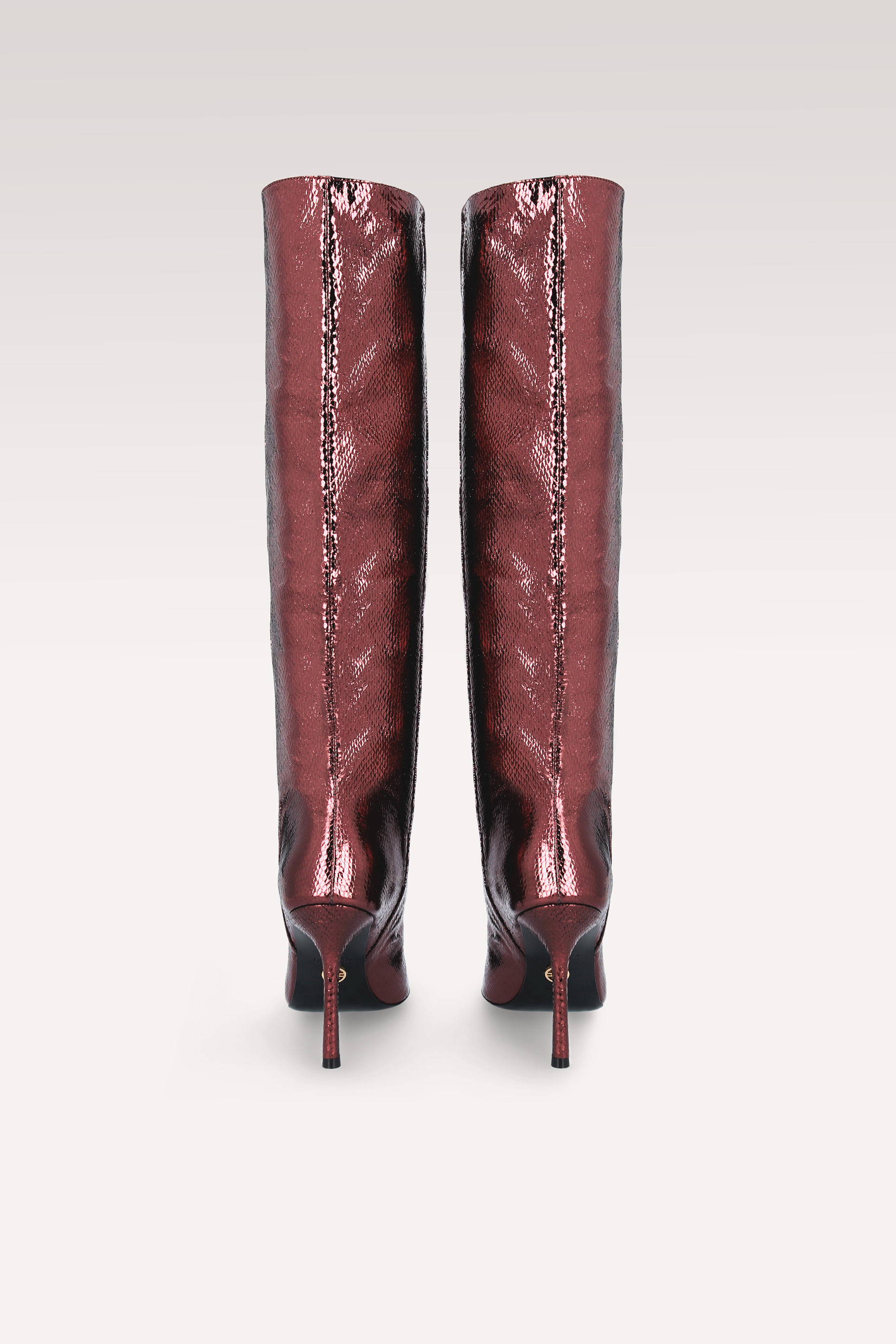 ABA TUBO 01 WINE MINI VIPER EMBOSSED LEATHER BOOTS