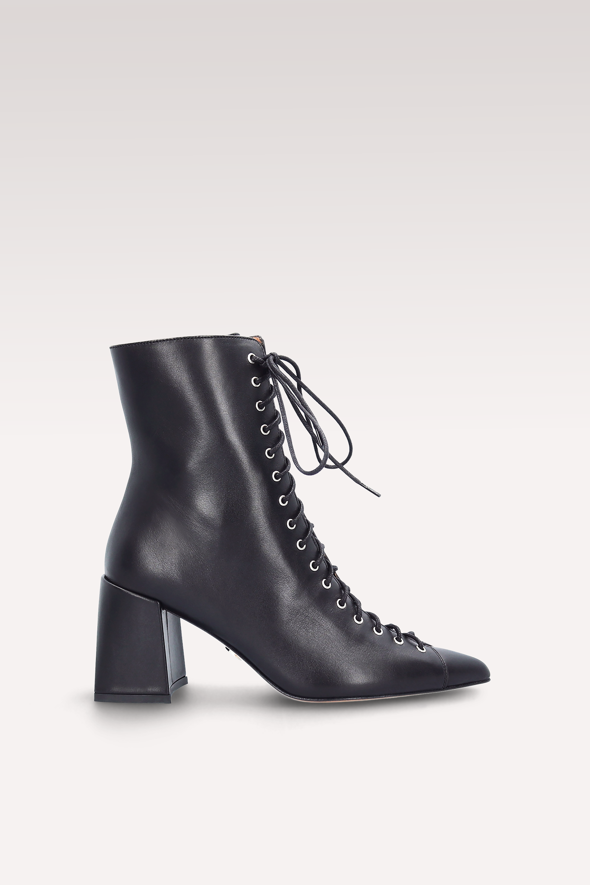 JOLIE 01 BLACK LEATHER ANKLE BOOTS