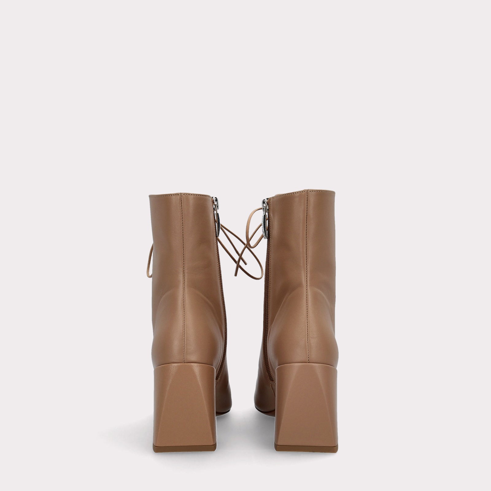 JOLIE 01 NUDE LEATHER ANKLE BOOTS