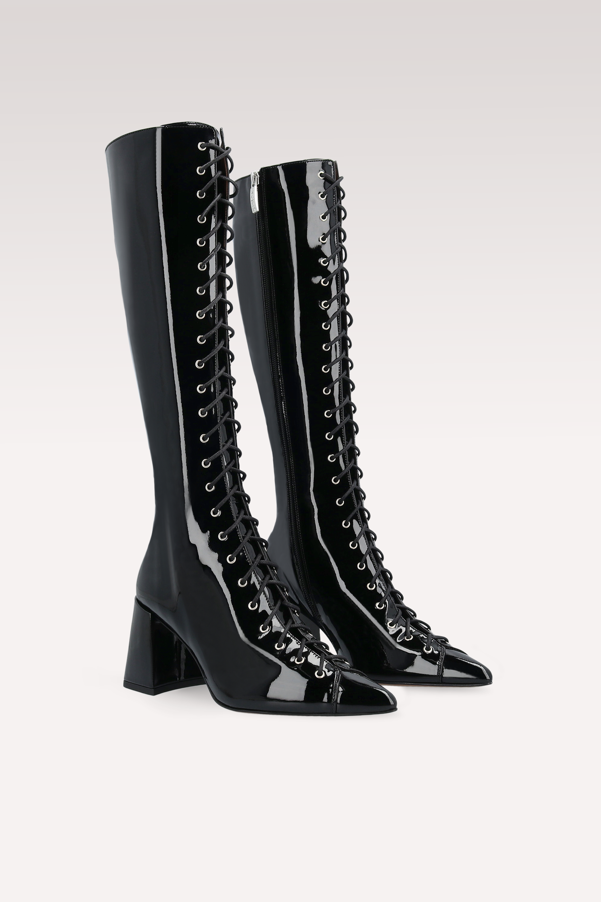 MONICA 03 BLACK PATENT LEATHER BOOTS