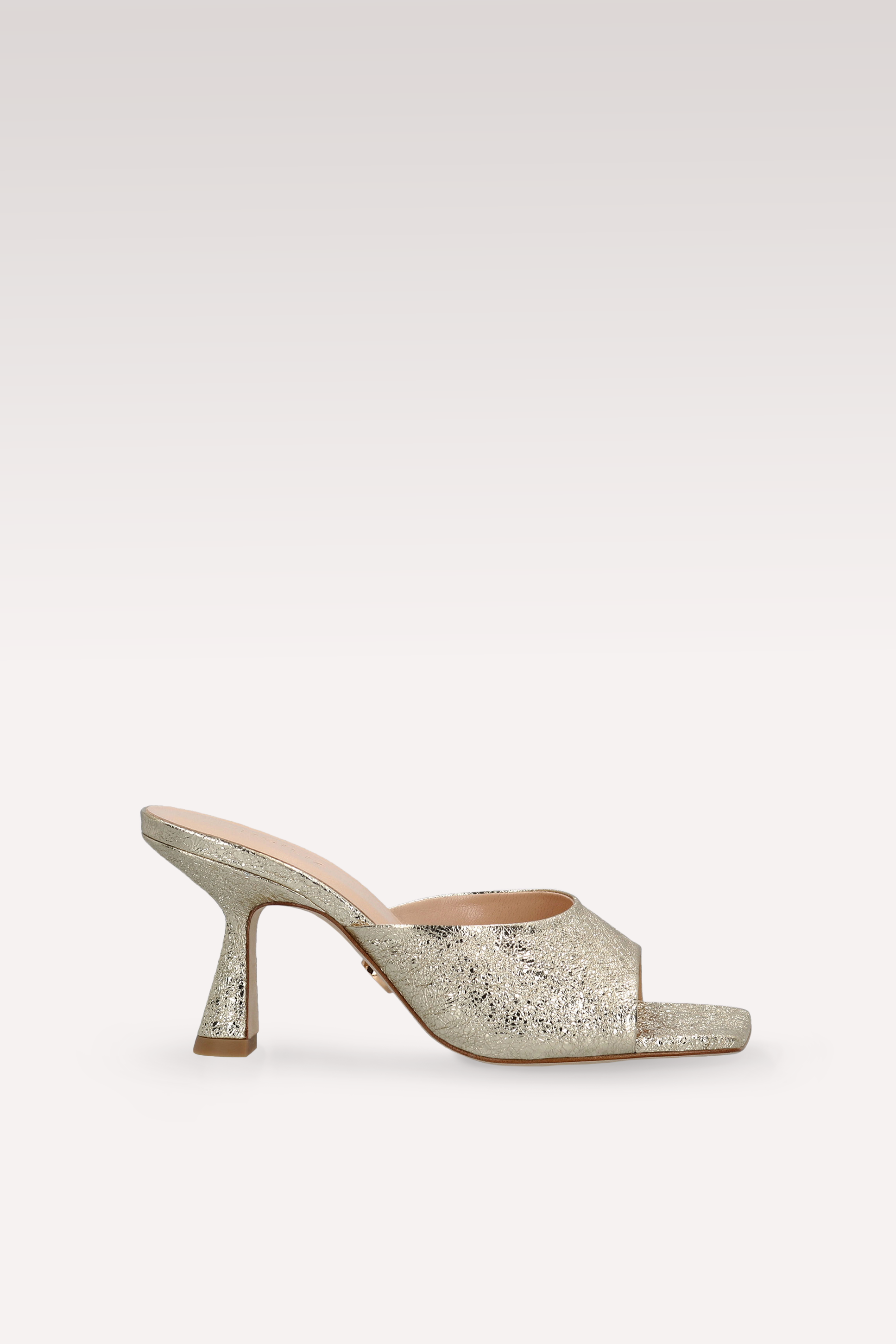 RENY GOLD CRUSHED METALLIC LEATHER MULES