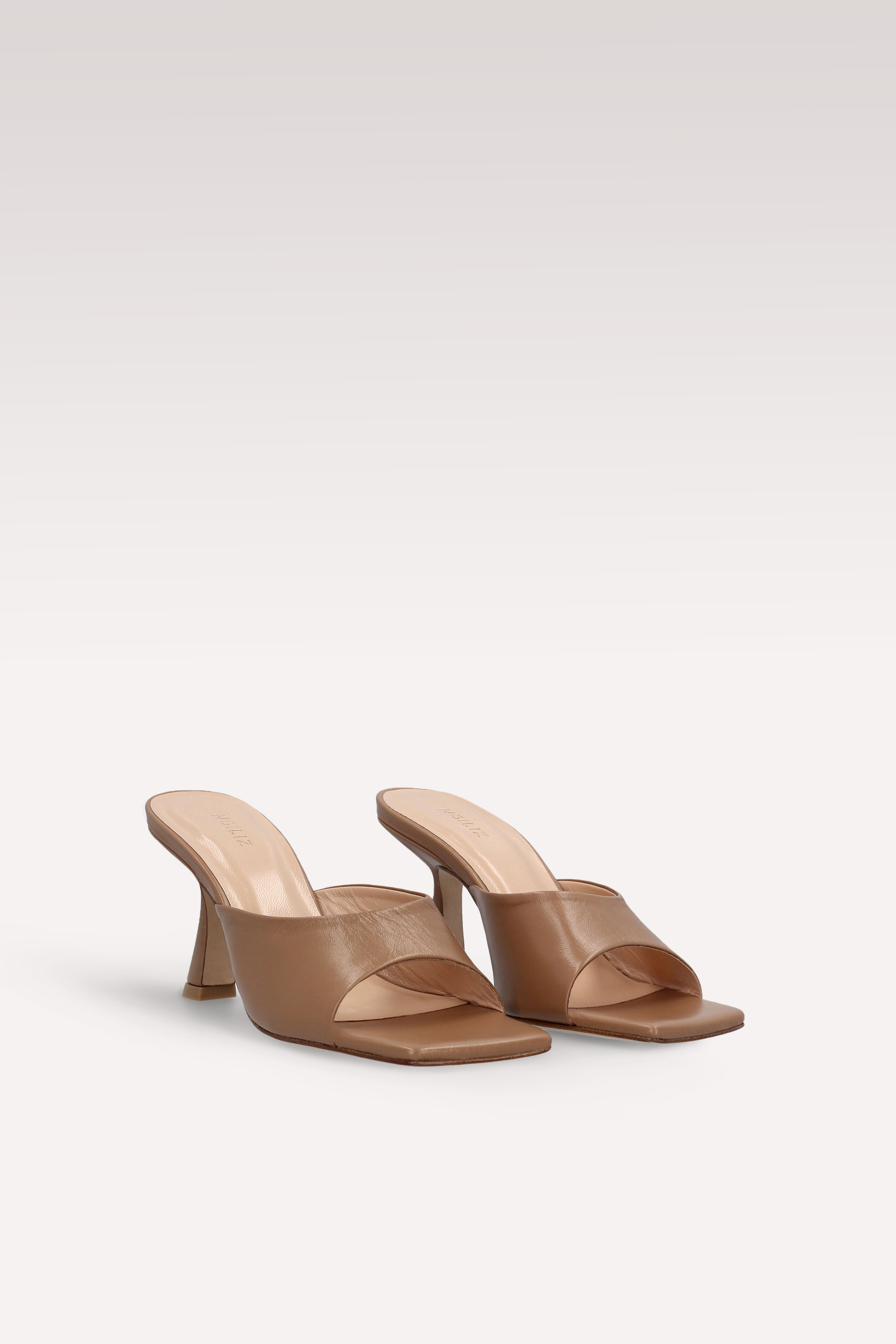 RENY BROWN SMOOTH LEATHER MULES