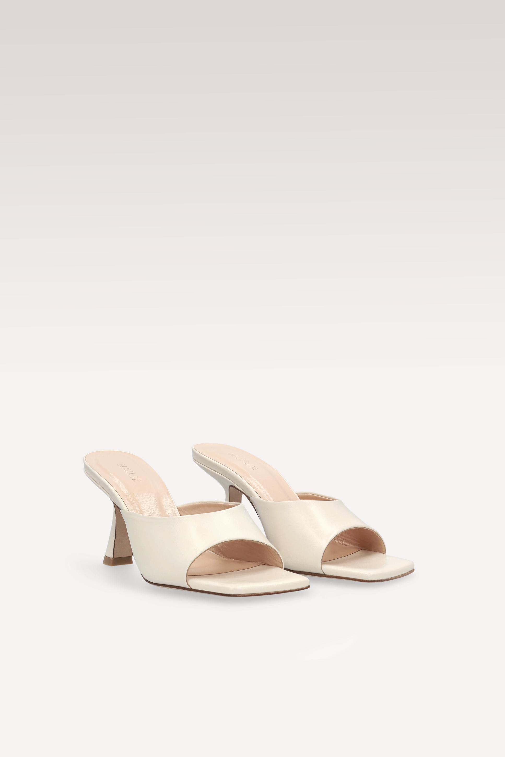 RENY WHITE SMOOTH LEATHER MULES