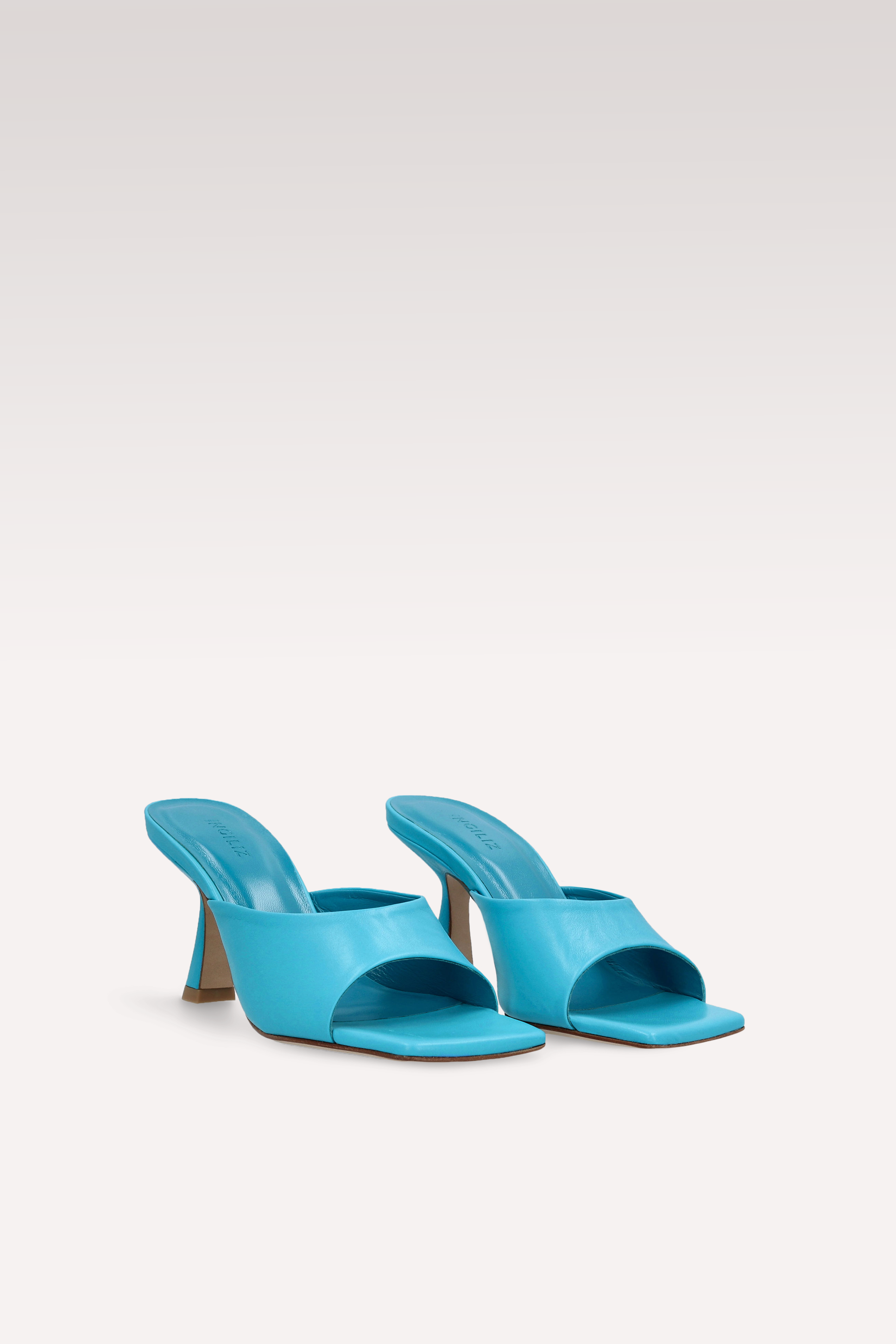 RENY SCUBA BLUE SMOOTH LEATHER MULES