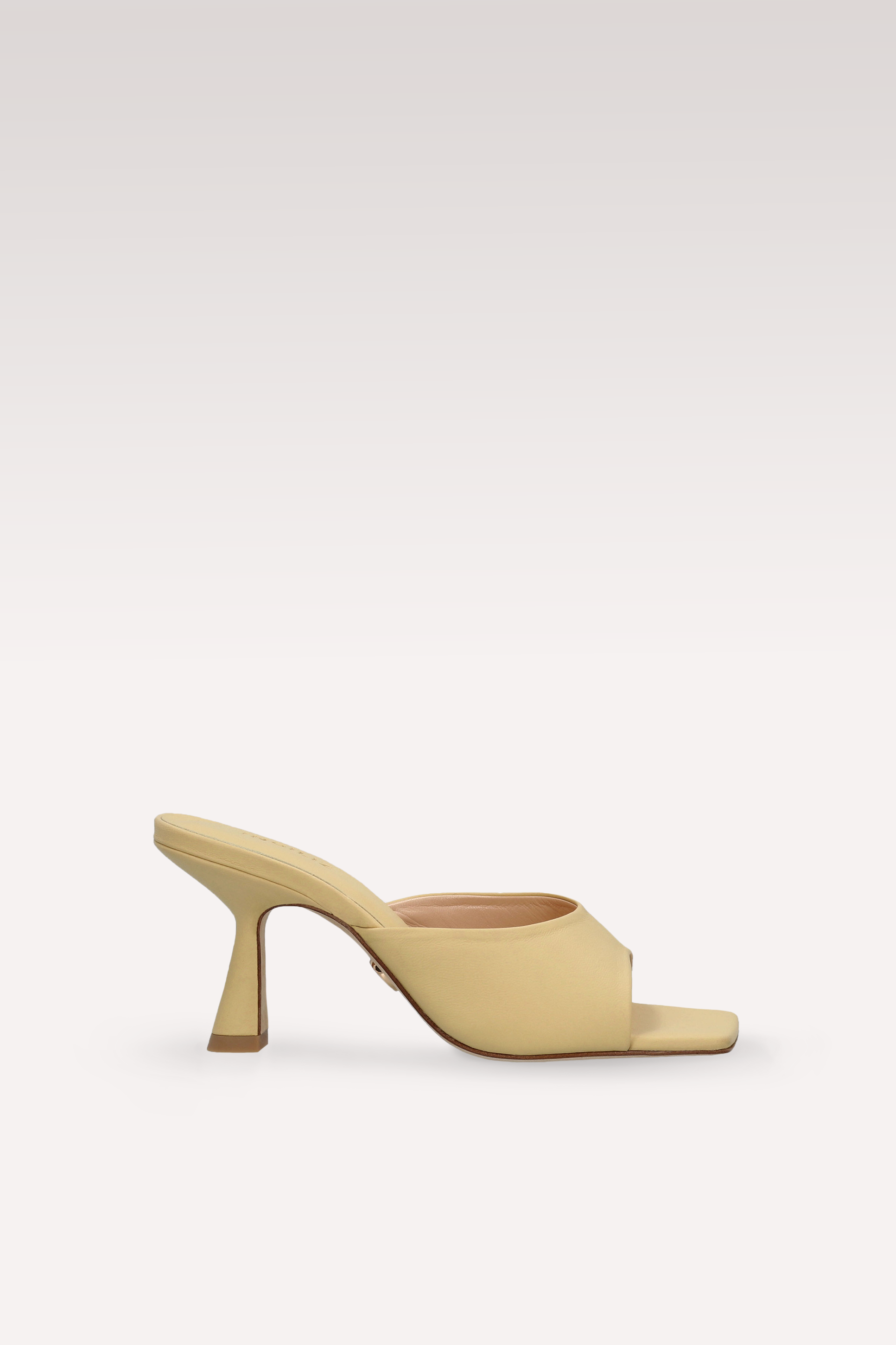 RENY PASTEL YELLOW SMOOTH LEATHER MULES