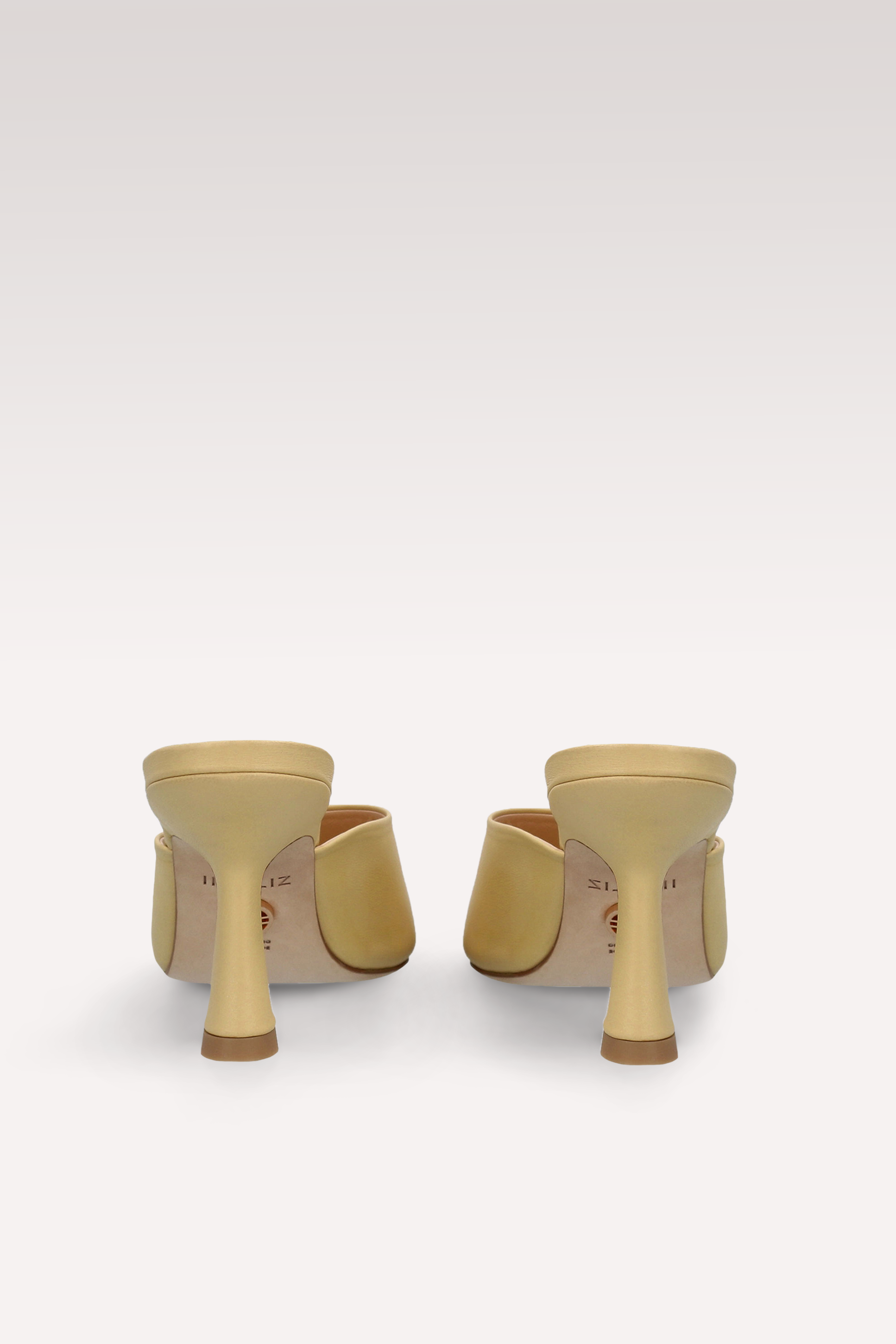 RENY PASTEL YELLOW SMOOTH LEATHER MULES