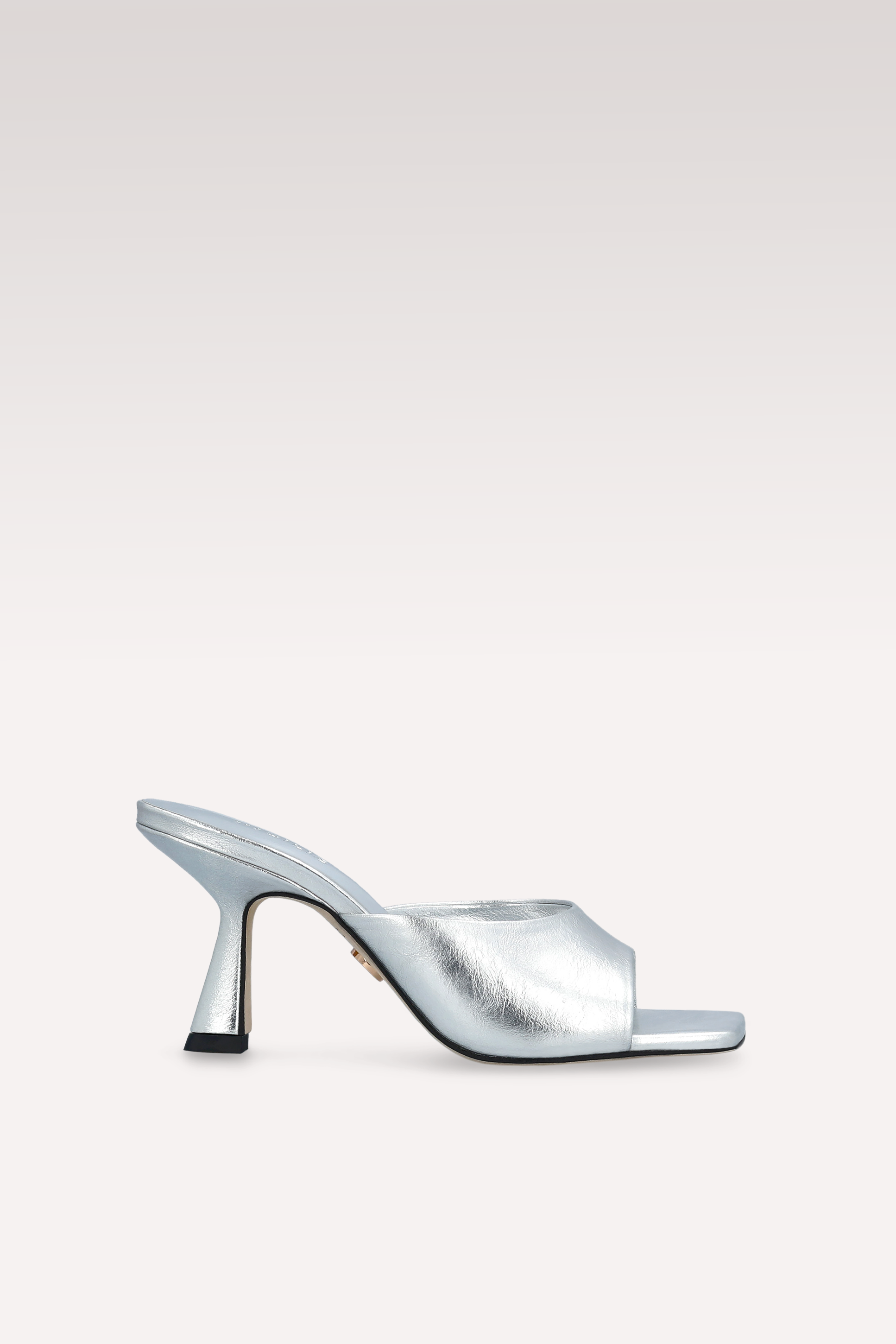 RENY SILVER METALLIC LEATHER MULES
