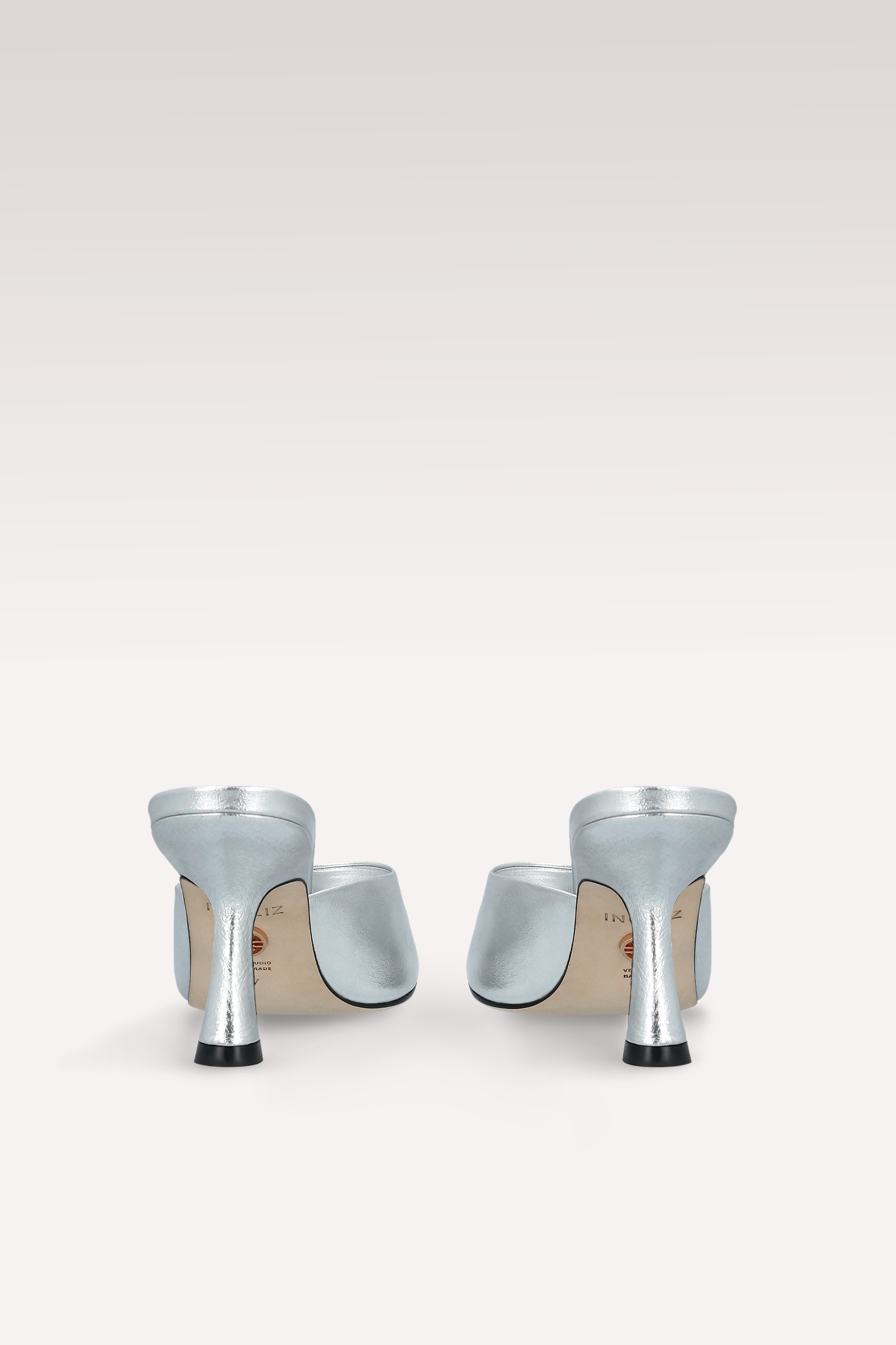 RENY SILVER METALLIC LEATHER MULES