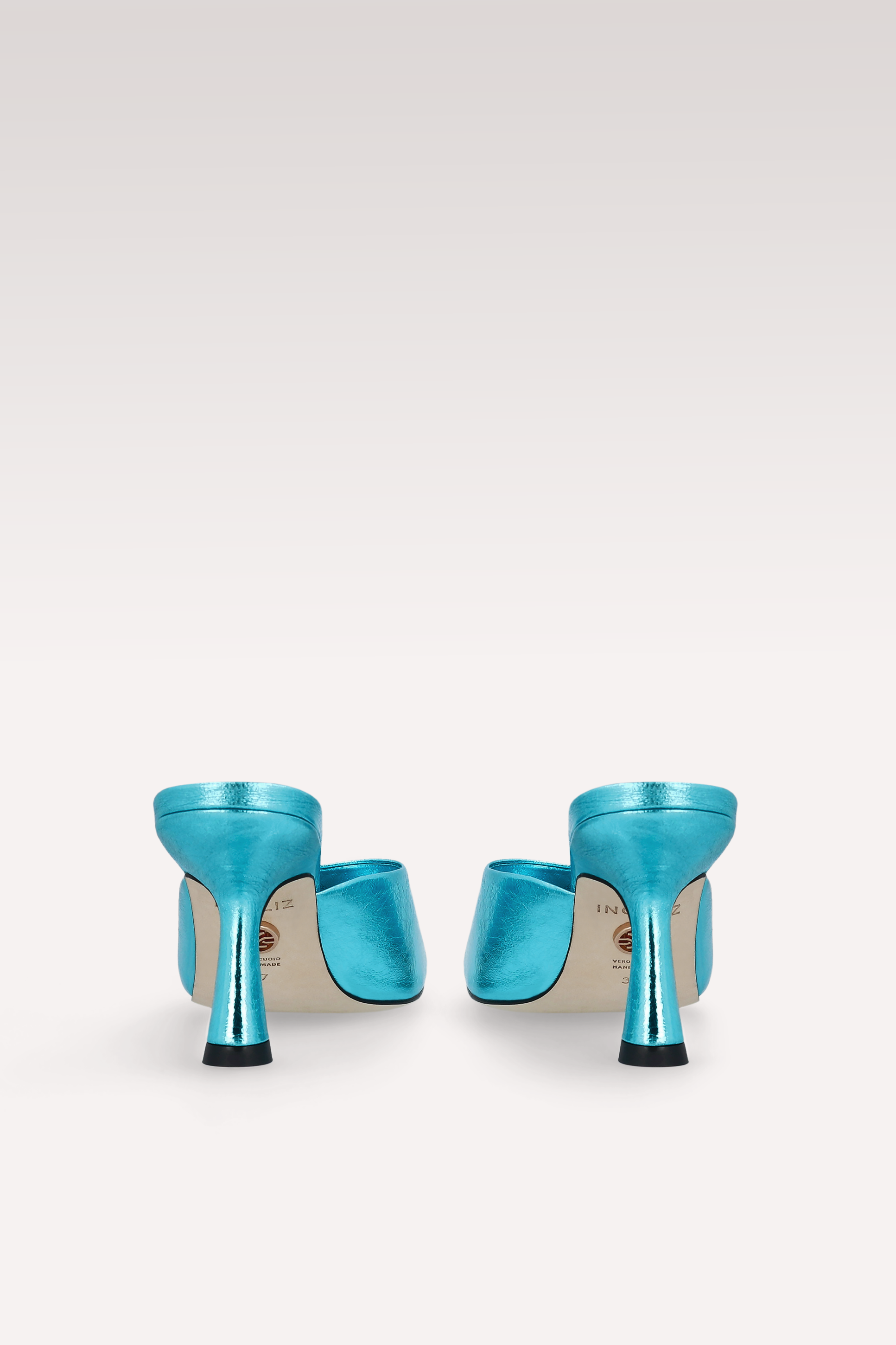 RENY BLUE METALLIC LEATHER MULES