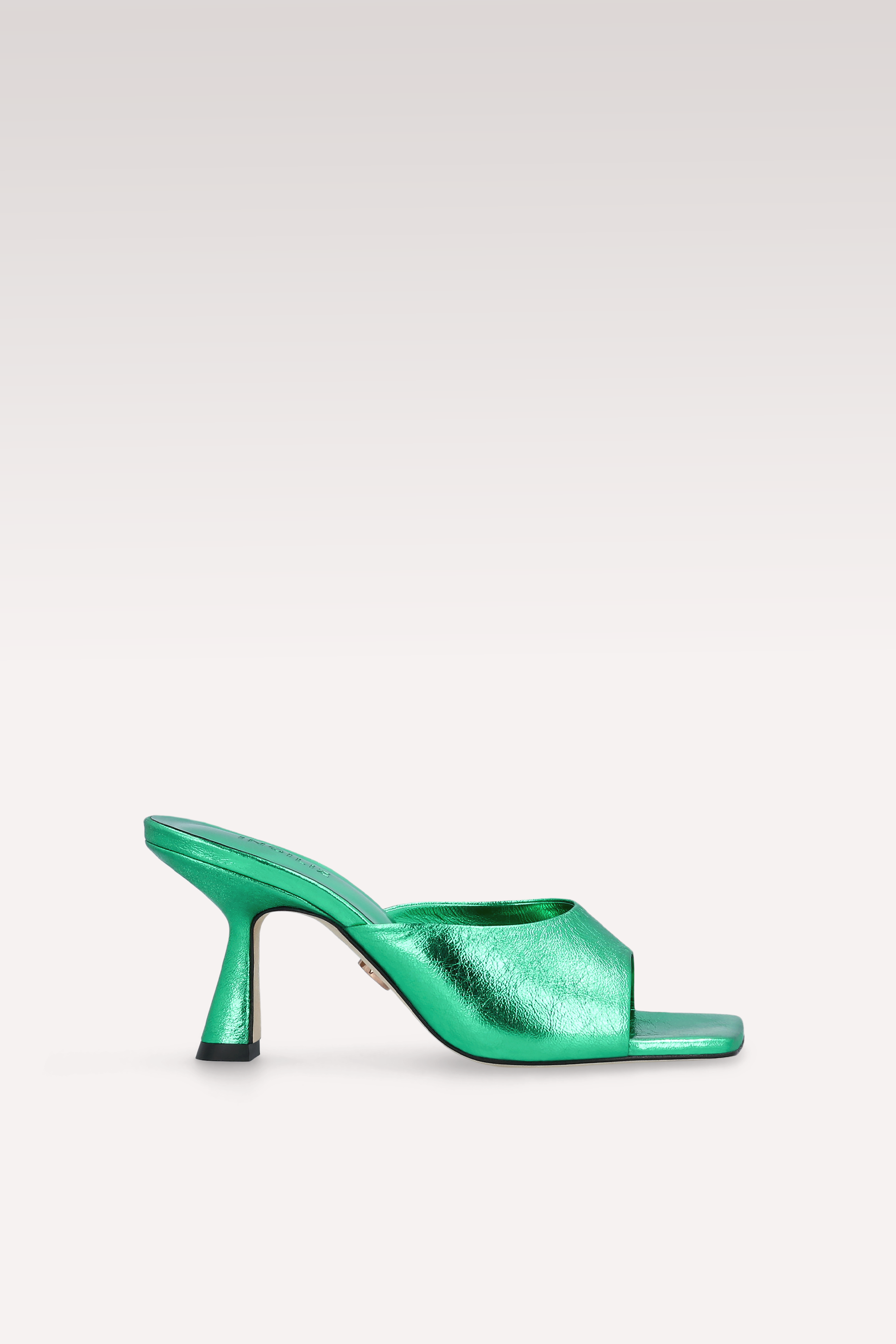 RENY CLOVER GREEN METALLIC LEATHER MULES