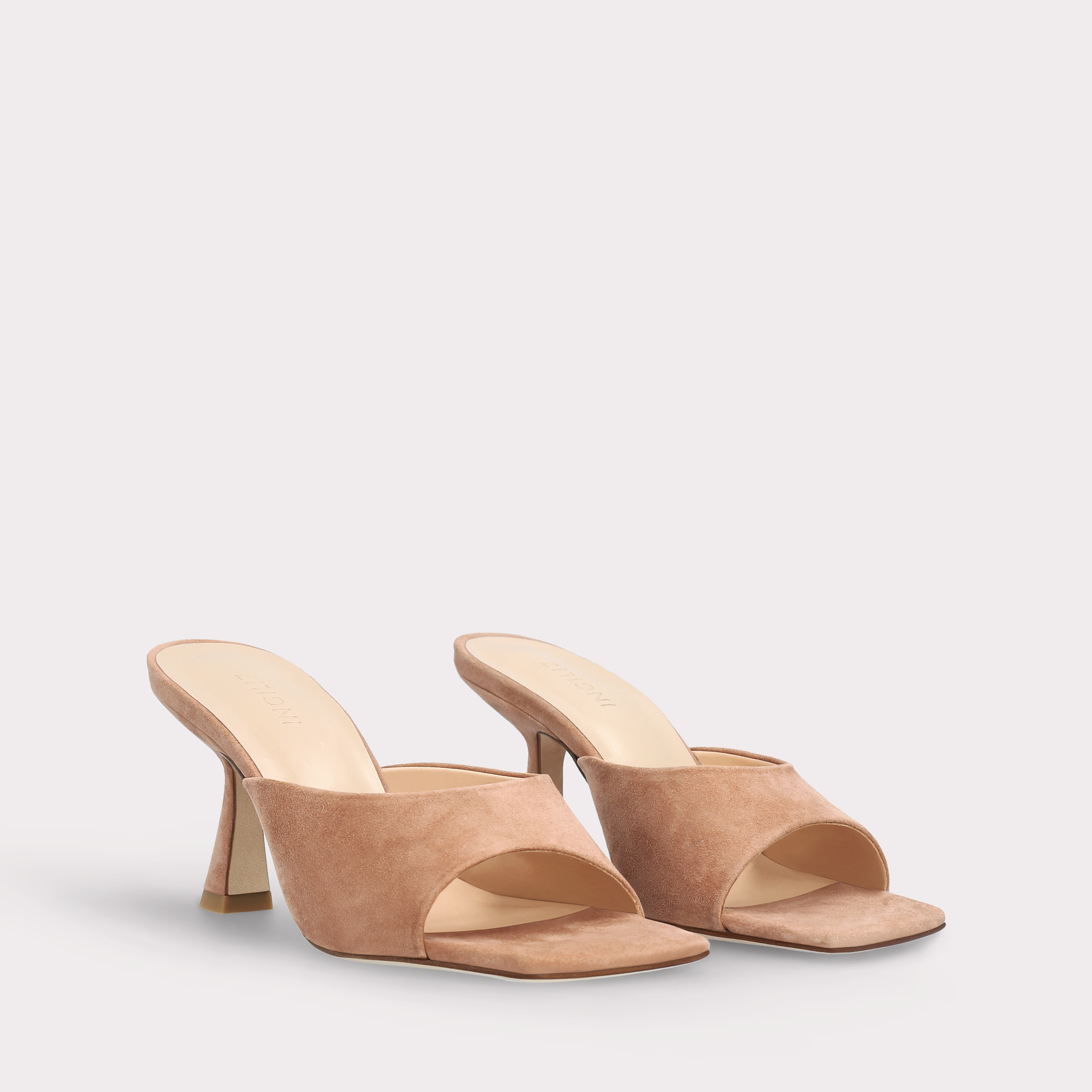 RENY BROWN SUEDE LEATHER MULES