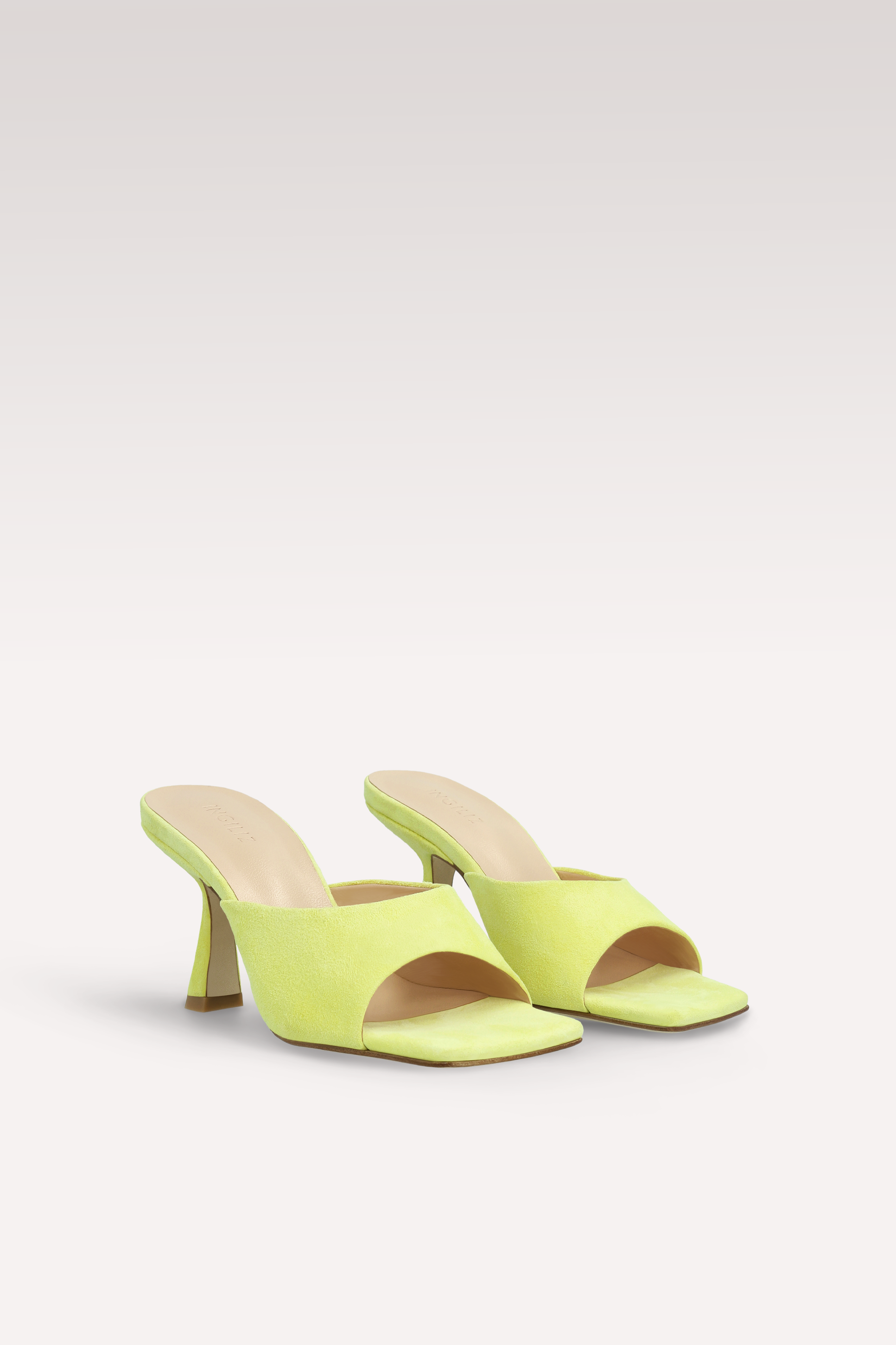 RENY KIWI YELLOW SUEDE LEATHER MULES